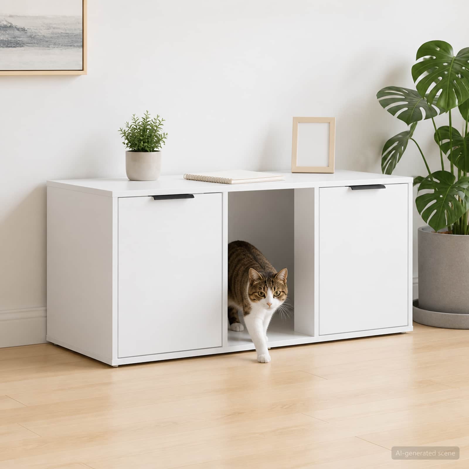 Kassi puuri mööbel Valge 100 x 49 x 45 cm Tehispuit