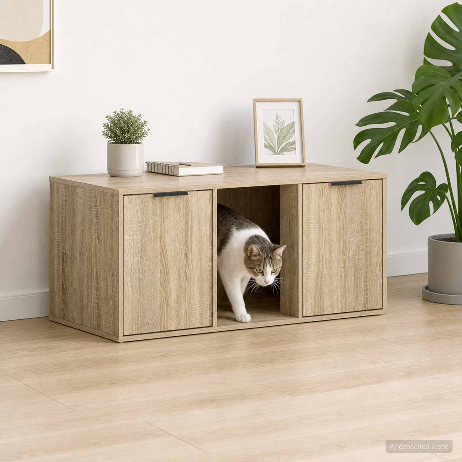 Kassi puuri mööbel Sonoma tamm 100 x 49 x 45 cm Tehispuit