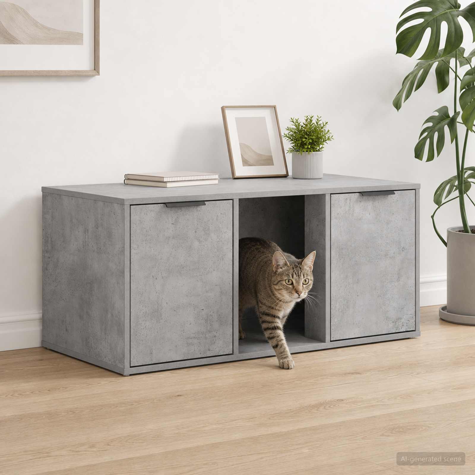 Kassi puuri mööbel Betoonhall 100 x 49 x 45 cm Tehispuit