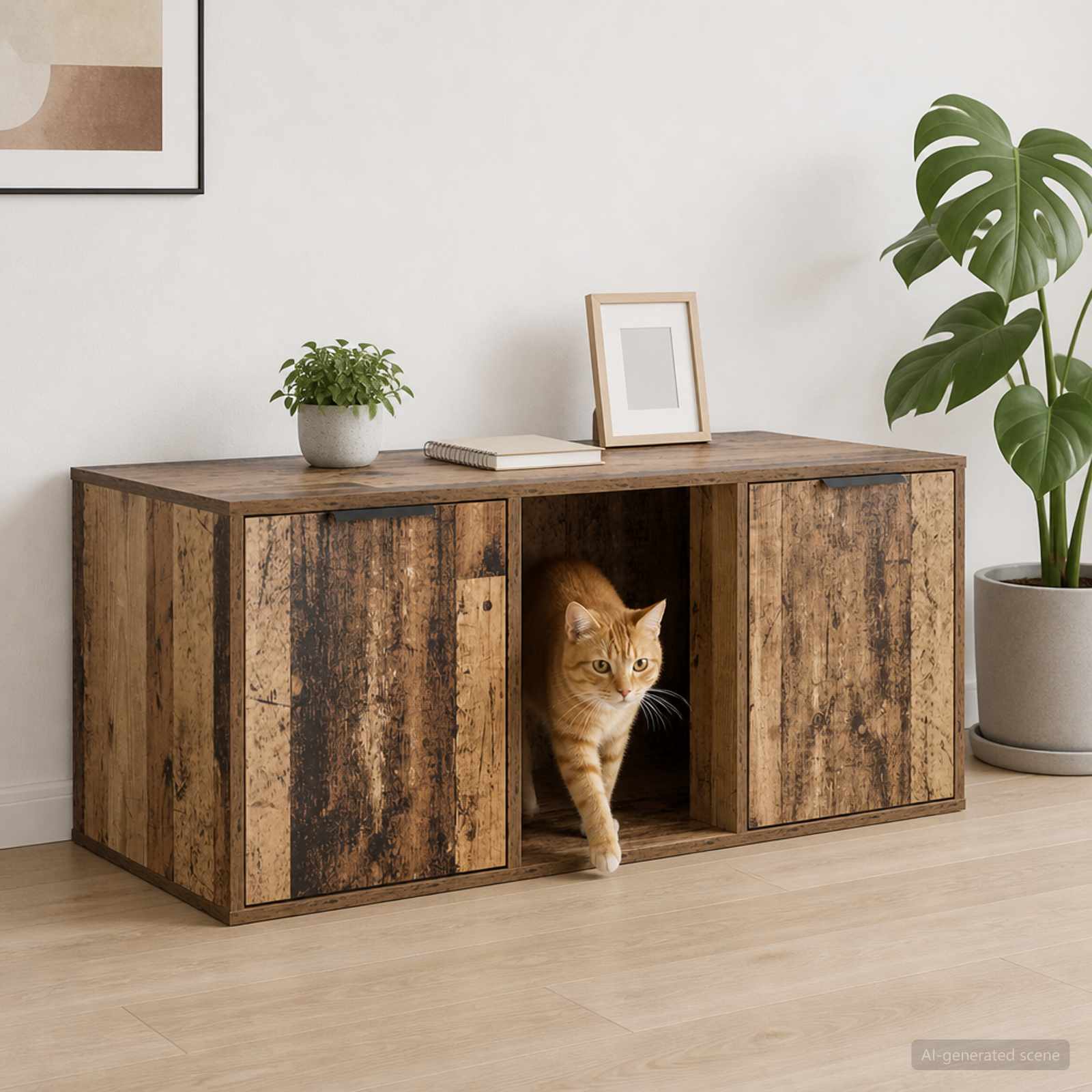 Kassi puuri mööbel Vana puit 100 x 49 x 45 cm Tehispuit