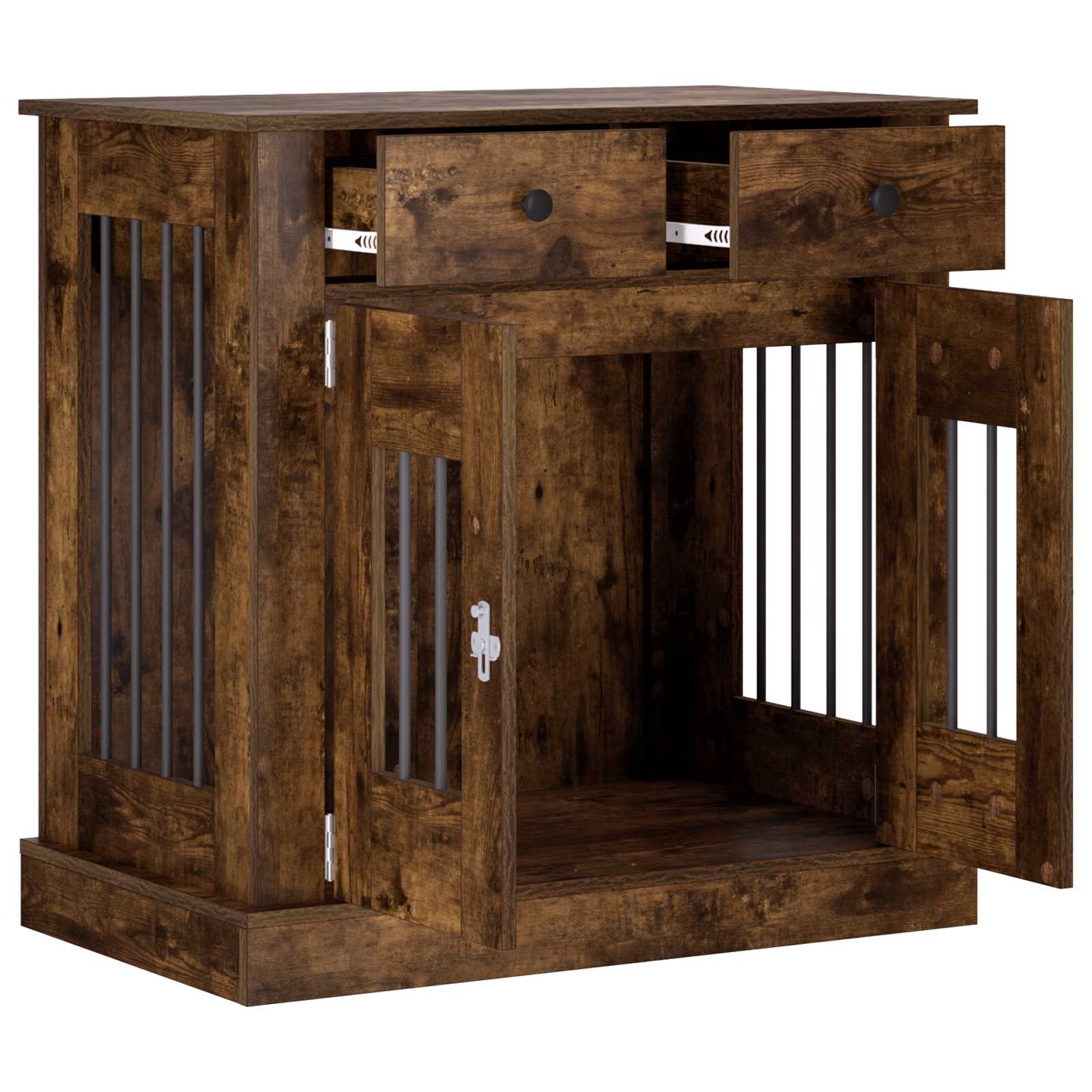 Koera puuri mööbel Suitsutatud tamm 80 x 47,5 x 80 cm Tehispuit