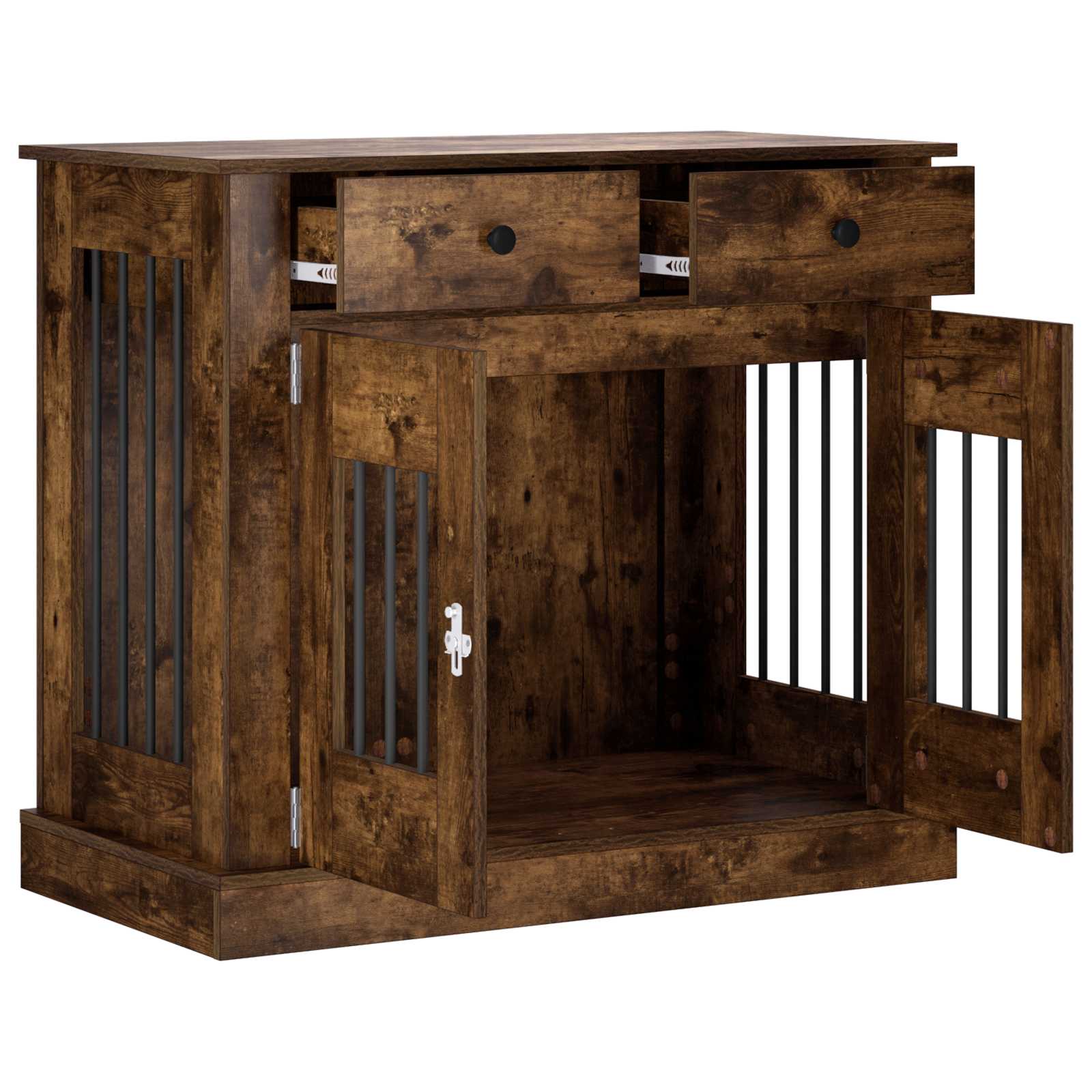 Koera puuri mööbel Suitsutatud tamm 90 x 47,5 x 80 cm Tehispuit