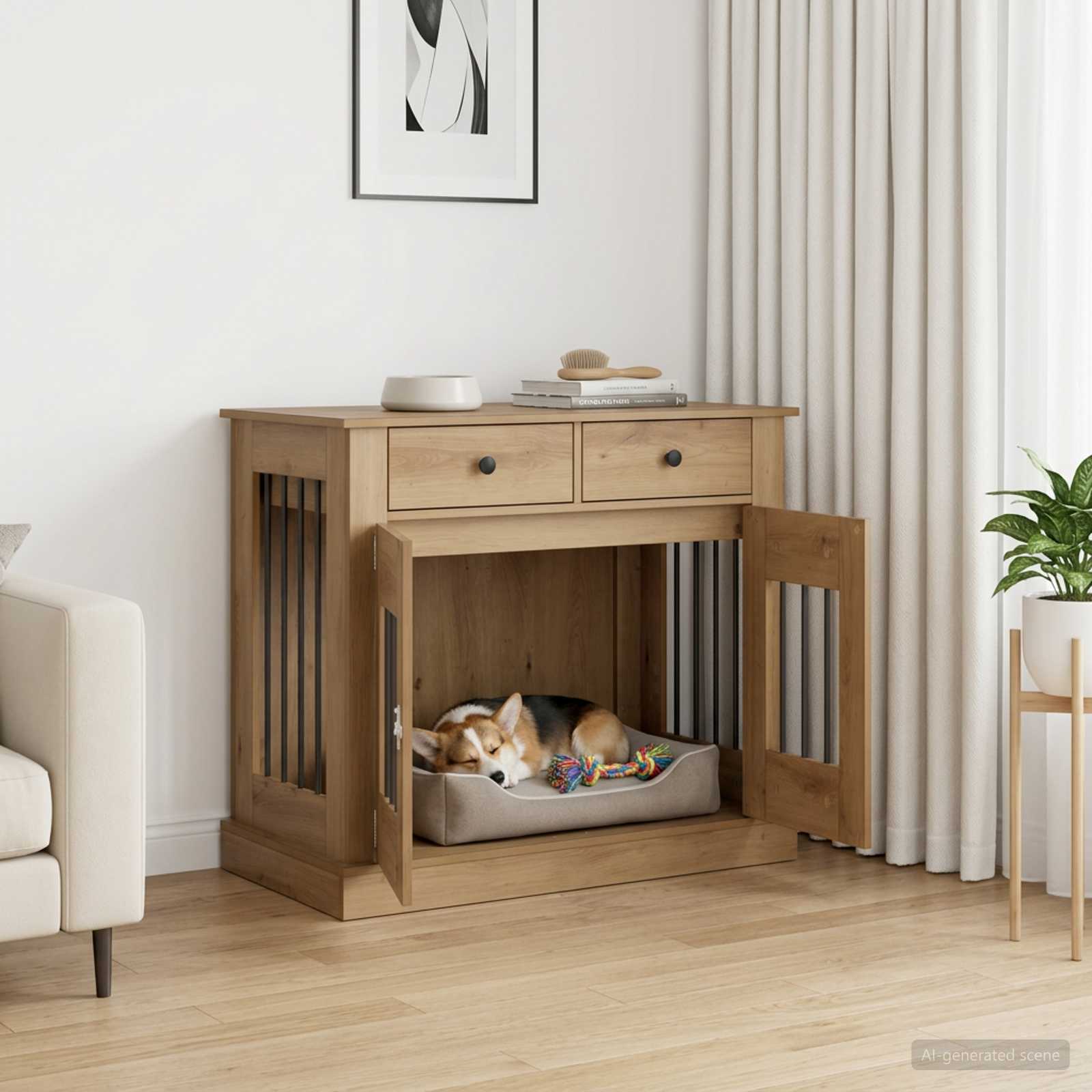 Koera puuri mööbel Artisan tamm 90 x 47,5 x 80 cm Tehispuit