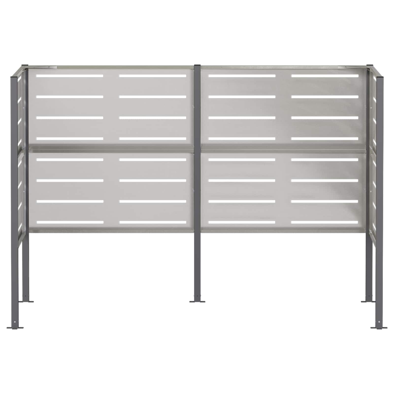 Prügikasti ekraan 167 x 85 x 113 cm Roostevaba teras Hõbedane