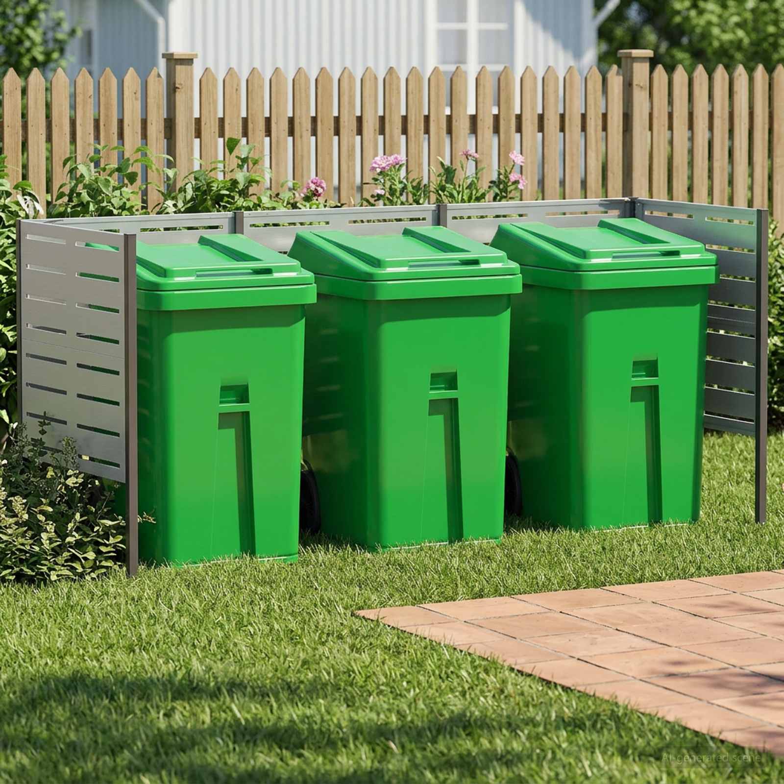 Prügikasti ekraan 249 x 85 x 113 cm Tsingitud teras Hõbedane