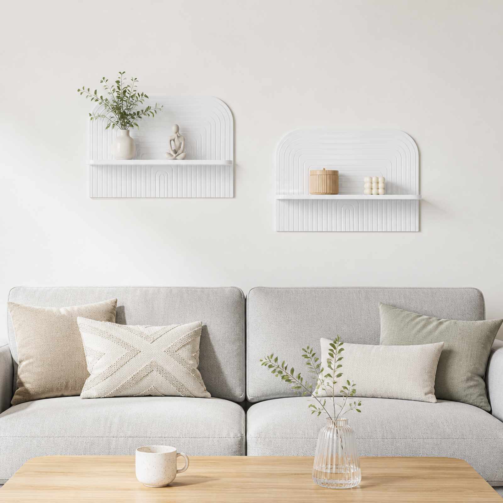 Seinariiul 2 tk Kõrgläikega valge 60 x 13,5 x 37,5 cm Tehispuit