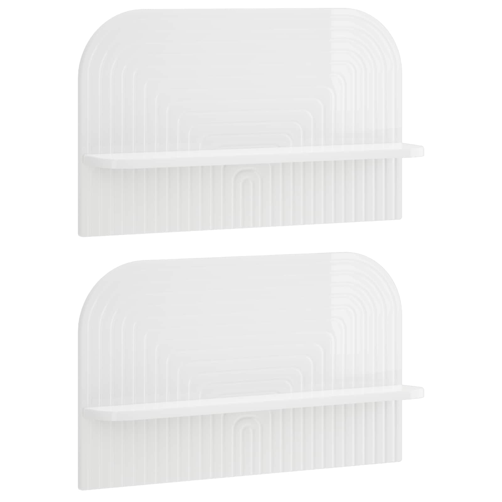 Seinariiul 2 tk Kõrgläikega valge 60 x 13,5 x 37,5 cm Tehispuit