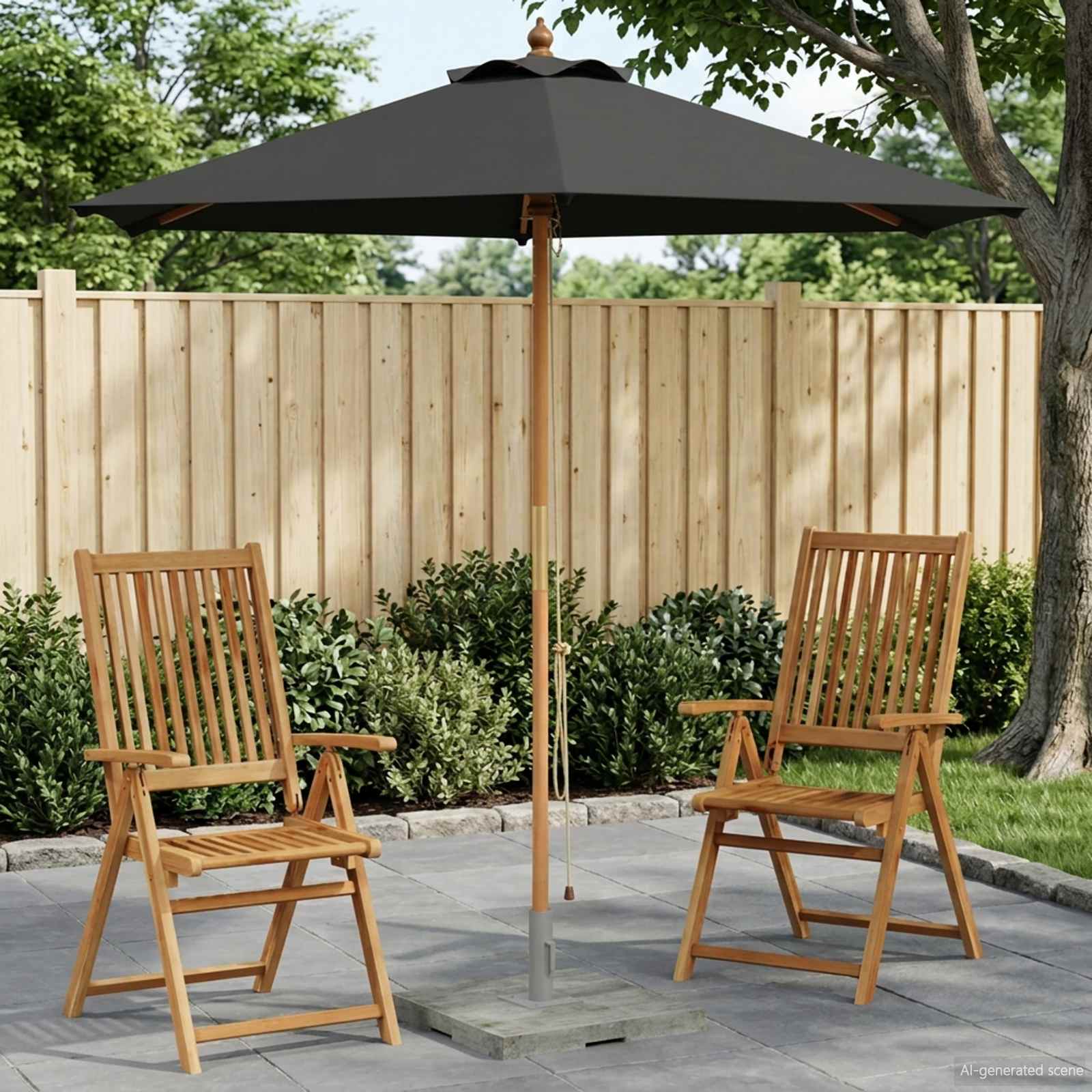Aedapara Ø 270 x 248 cm Tugev Eukalüpti Puit Antratsiit