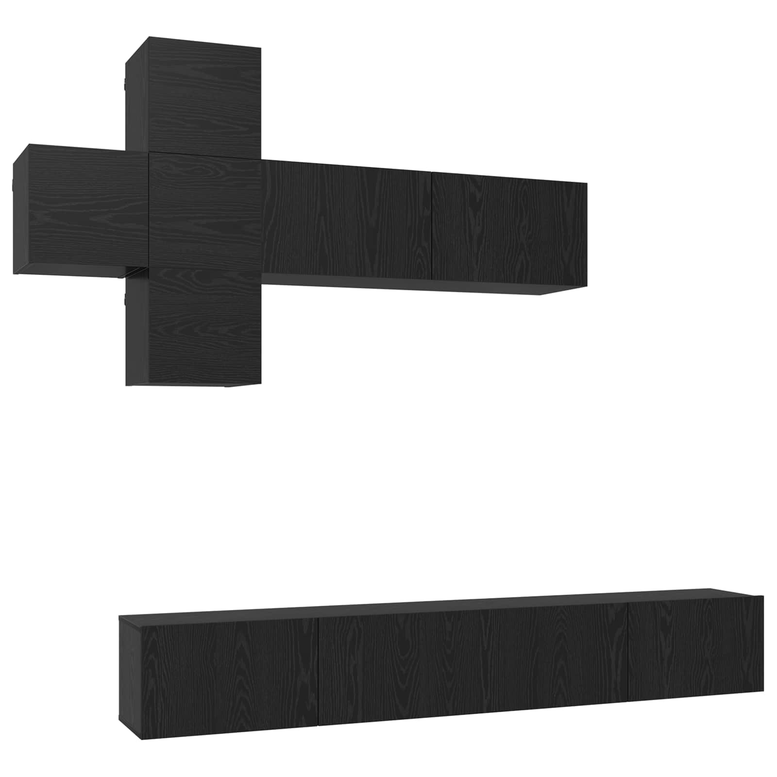 Telerikapi komplekt 7 pcs Must tamm Tehispuit