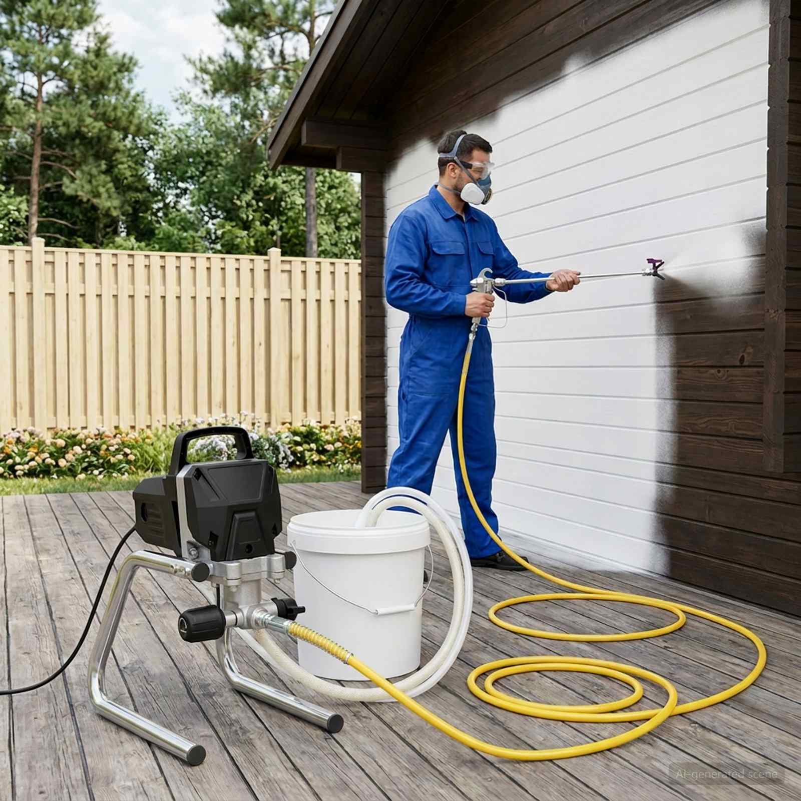 Airless värvipüstol 10 m pihustustoru 220V 2L/min 227 bar Must