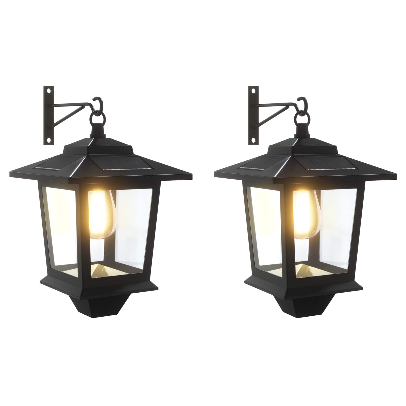 Seinale Paigaldatav Lamp 2 tk Must 19 x 14 x 25 cm