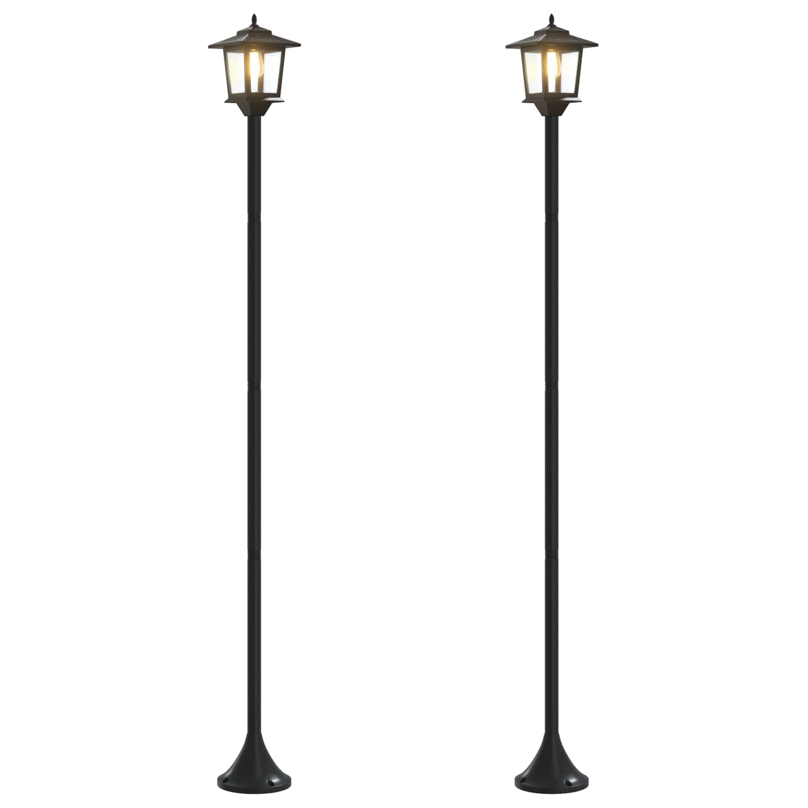 Lamp Post Set with LED Bulb 2 tk Must 16 x 16 x 156 cm