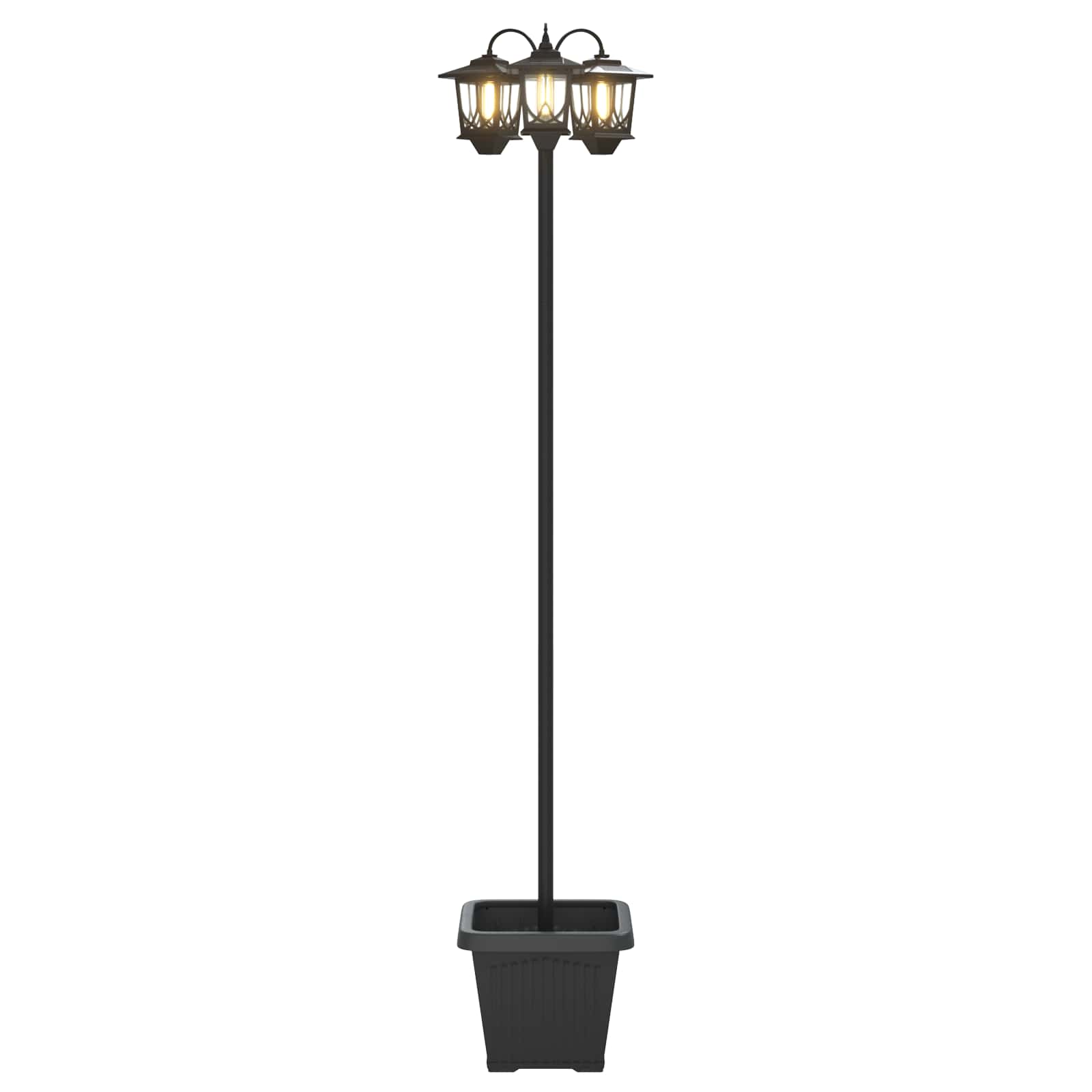 3-Pealine Lamp Post Must 32 x 32 x 188 cm Alumiinium ja ABS