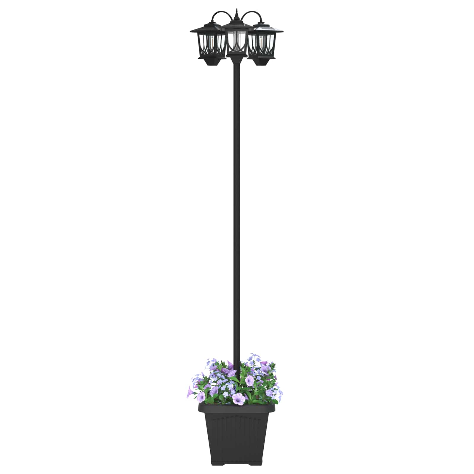 3-Pealine Lamp Post Must 32 x 32 x 188 cm Alumiinium ja ABS