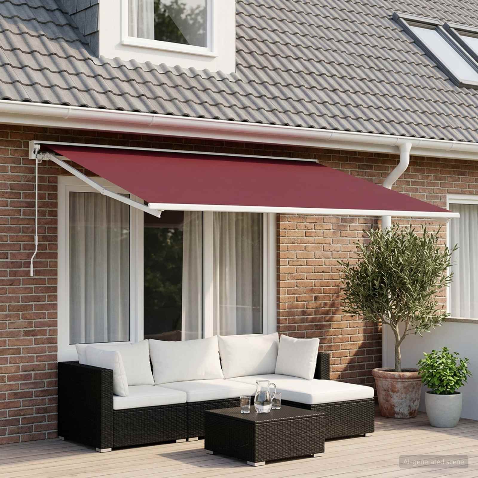 Varikatuse asenduskangas Burgundia Punane 250 x 200 cm