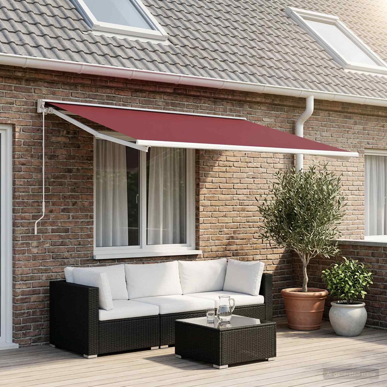 Varikatuse asenduskangas Burgundia Punane 300 x 250 cm
