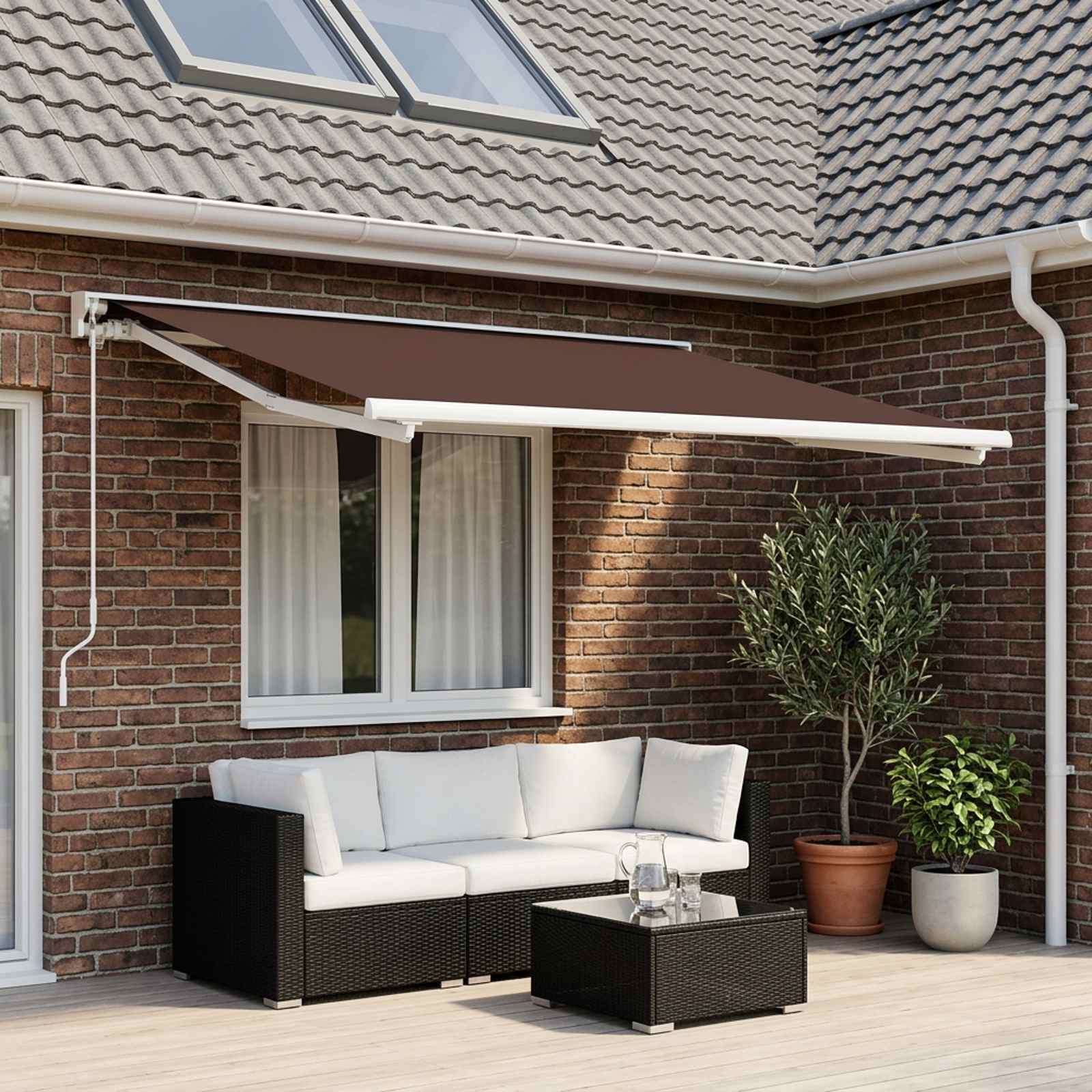 Varikatuse asenduskangas Pruun 350 x 200 cm Polüester