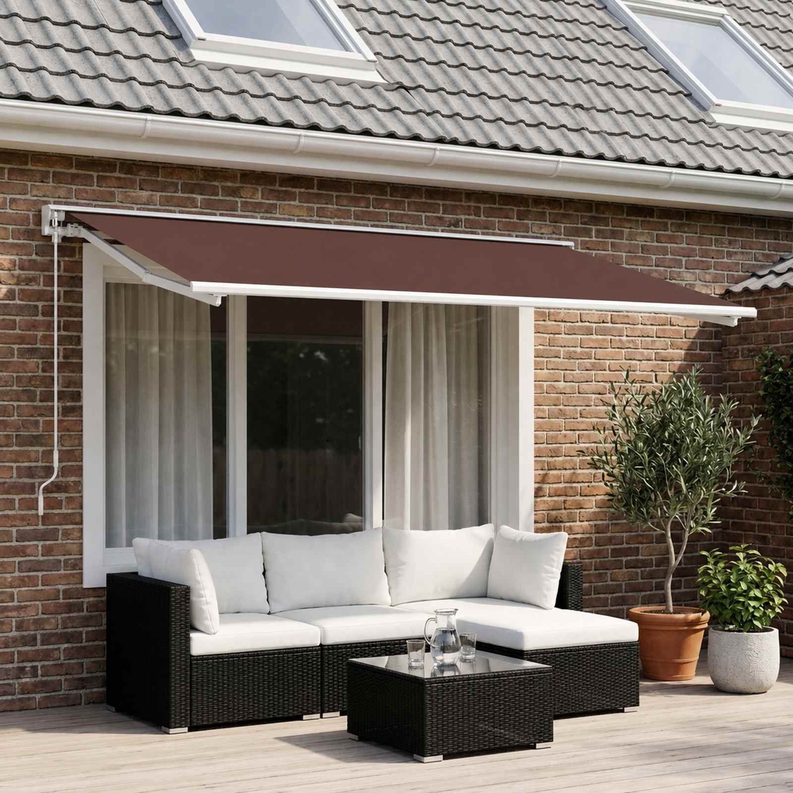 Varikatuse asenduskangas Pruun 450 × 350 cm Polüester