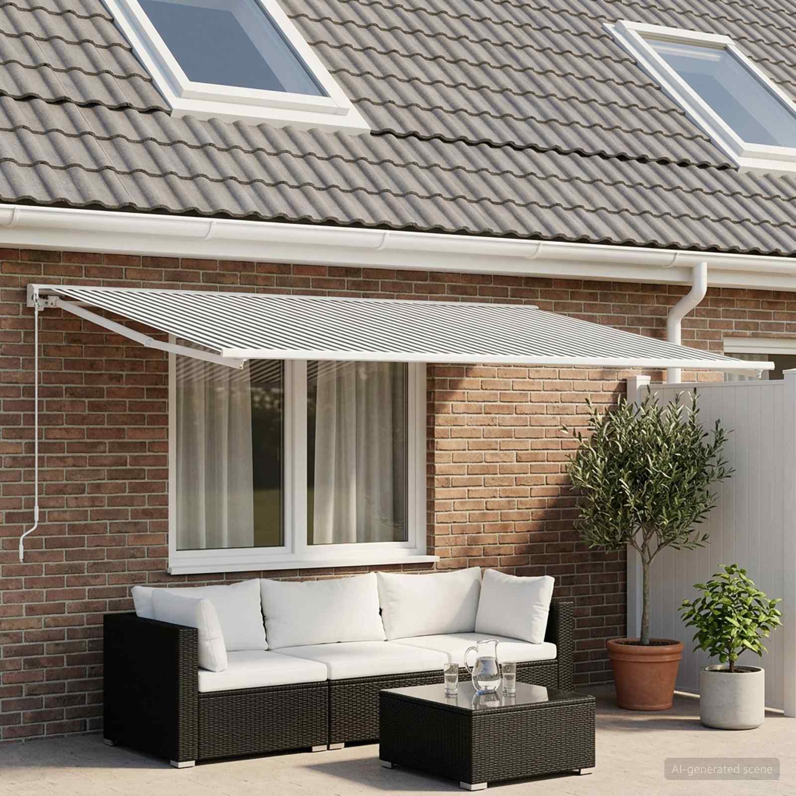 Varikatuse asenduskangas Anthracite ja valge 250 x 200 cm