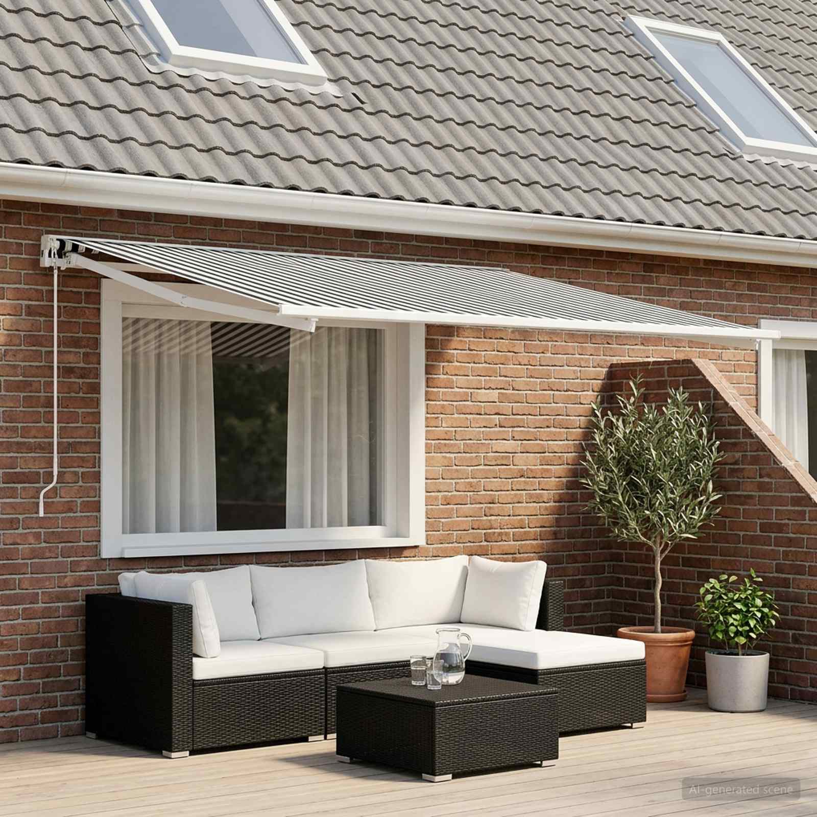 Varikatuse asenduskangas Anthracite ja valge 300 x 250 cm
