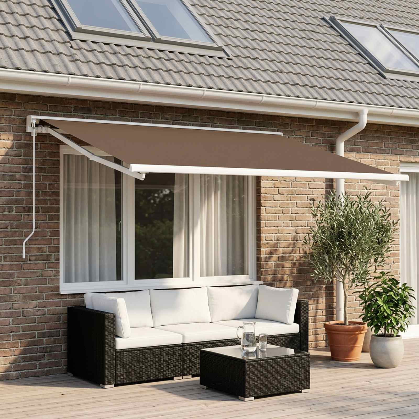 Varikatuse asenduskangas Beež 350 x 250 cm Polüester