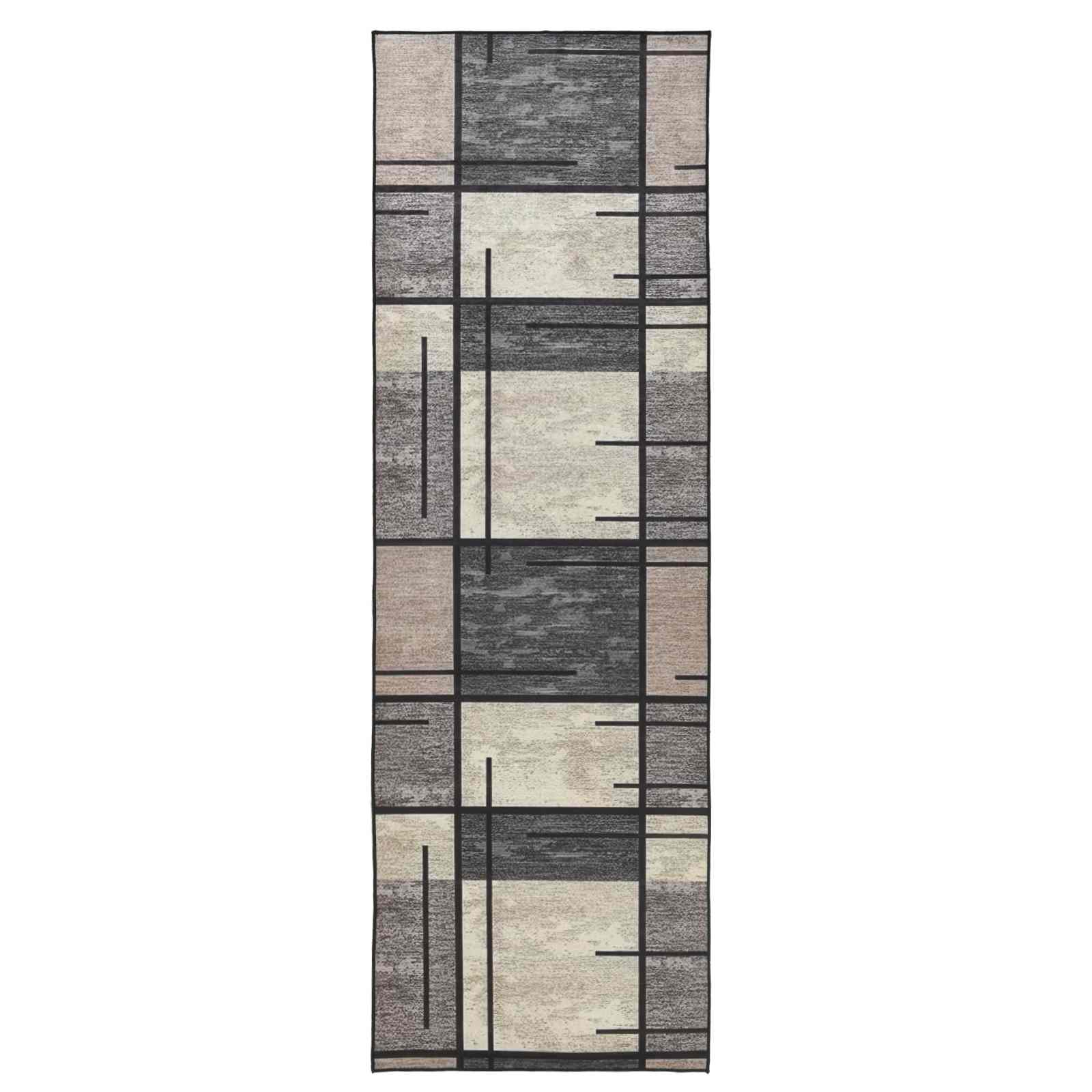 Vaip Rätikutoru LESAKA Pruun 100 x 450 cm Diamantveluur