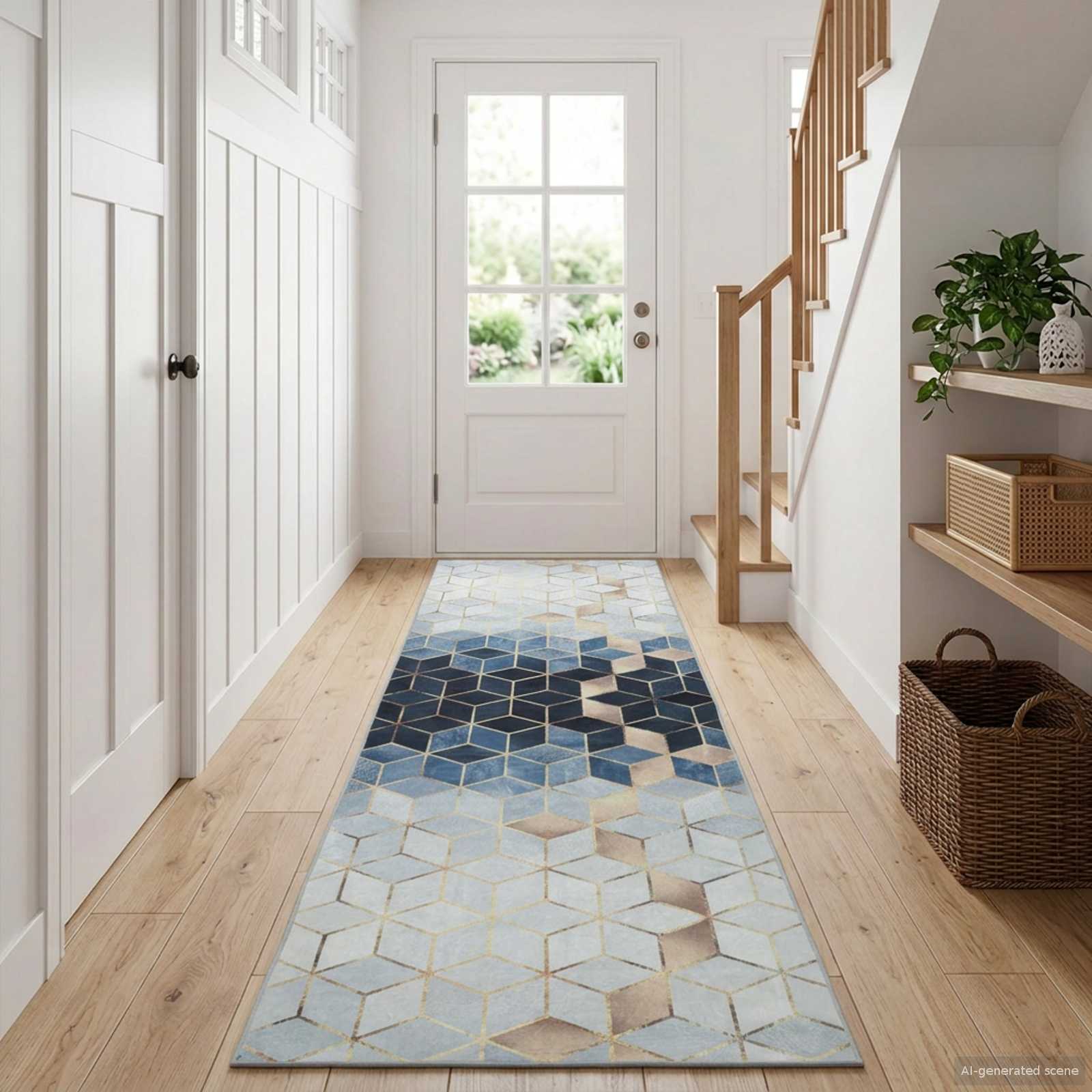 Vaip Rätikutoru LESAKA Hõbedane 50 x 150 cm Diamantveluur