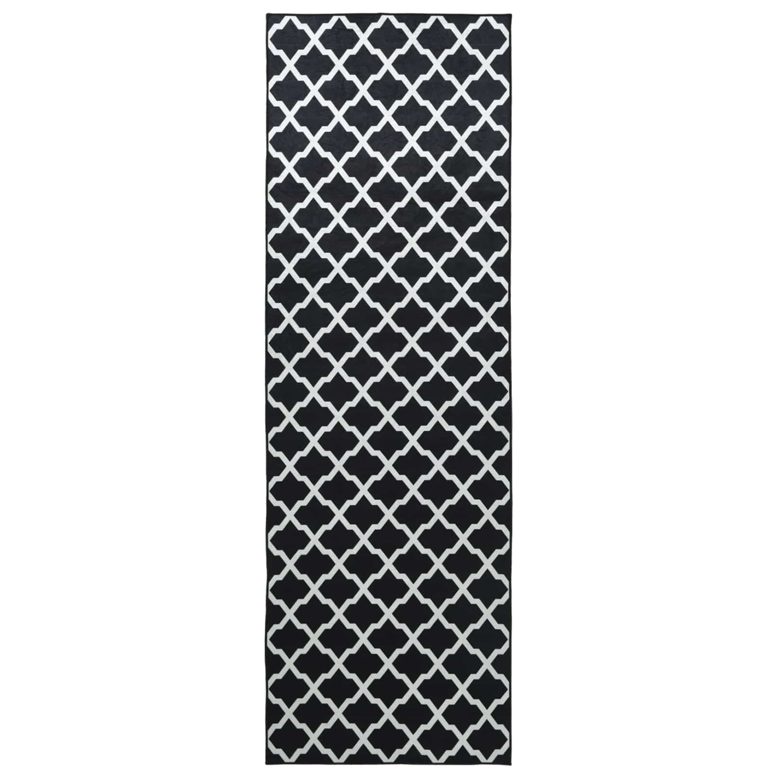 Vaip Rätikutoru LESAKA Must ja valge 50 x 450 cm Diamantveluur
