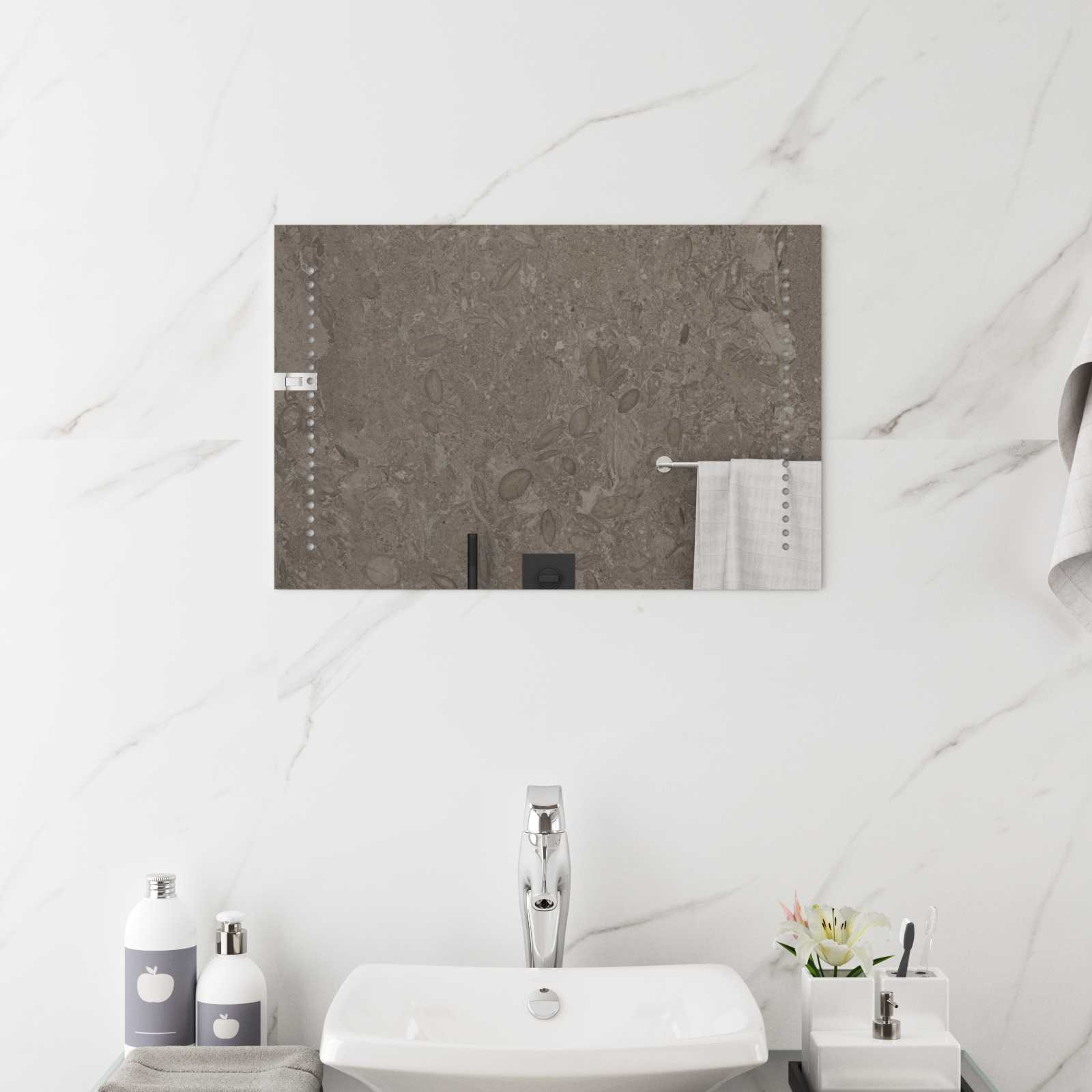 LED vannitoa peegel Läbipaistev 60 x 40 cm karastatud klaas