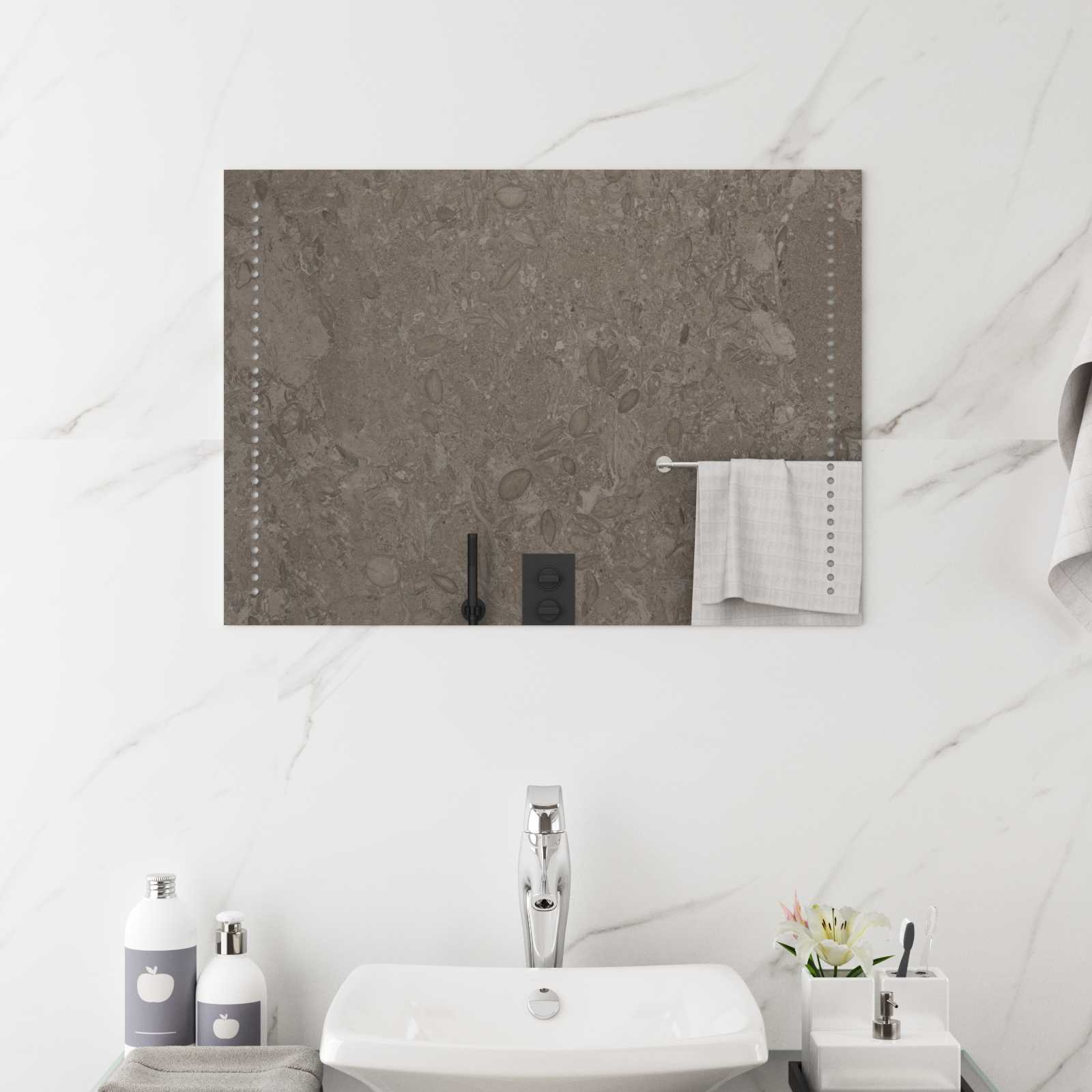 LED vannitoa peegel Läbipaistev 70 x 50 cm karastatud klaas