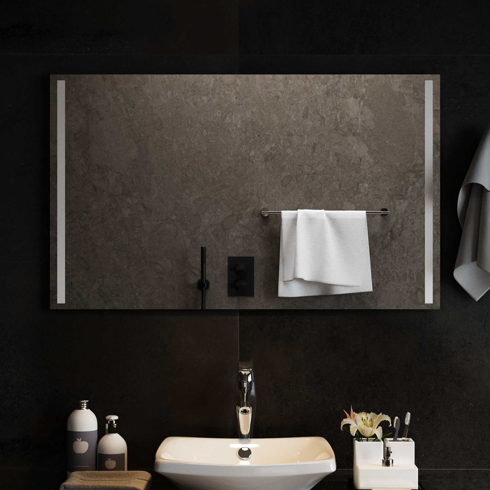 LED vannitoa peegel Läbipaistev 100 x 60 cm karastatud klaas