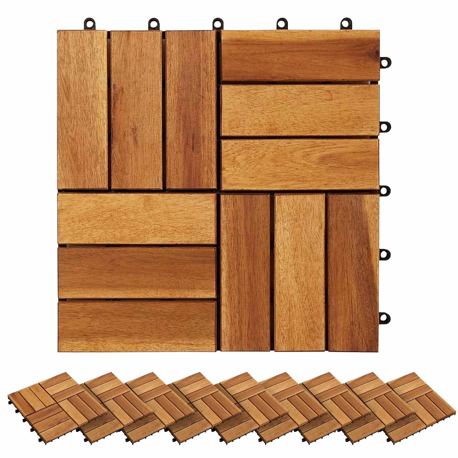 Terrassiplaat 30 tk Pruun 30 x 30 cm Akaatsia puit