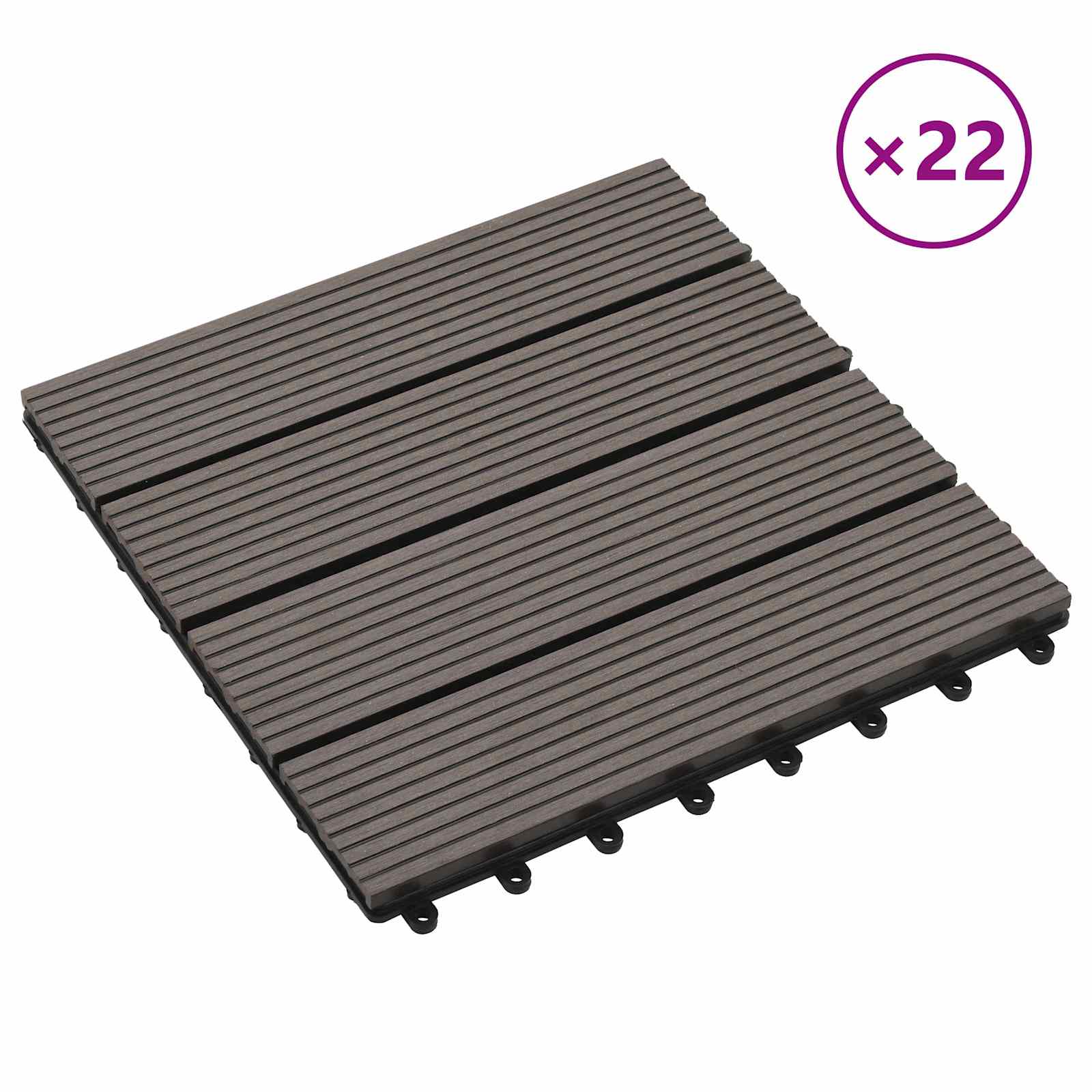 Terrassiplaat 22 tk Tume pruun 30 x 30 cm WPC