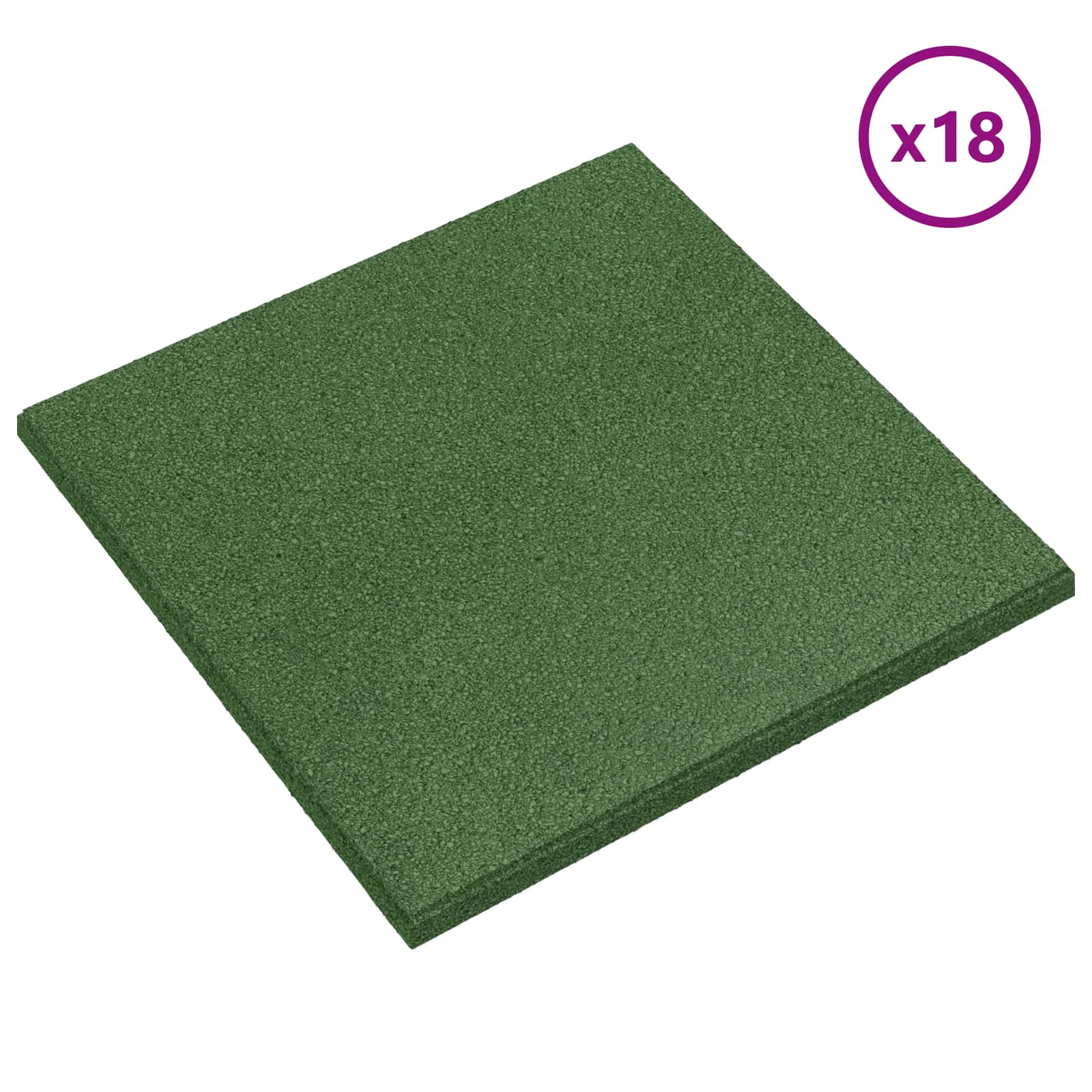 Kukkumise kaitse plaadid 18 tk Roheline 50 x 50 cm Kumm