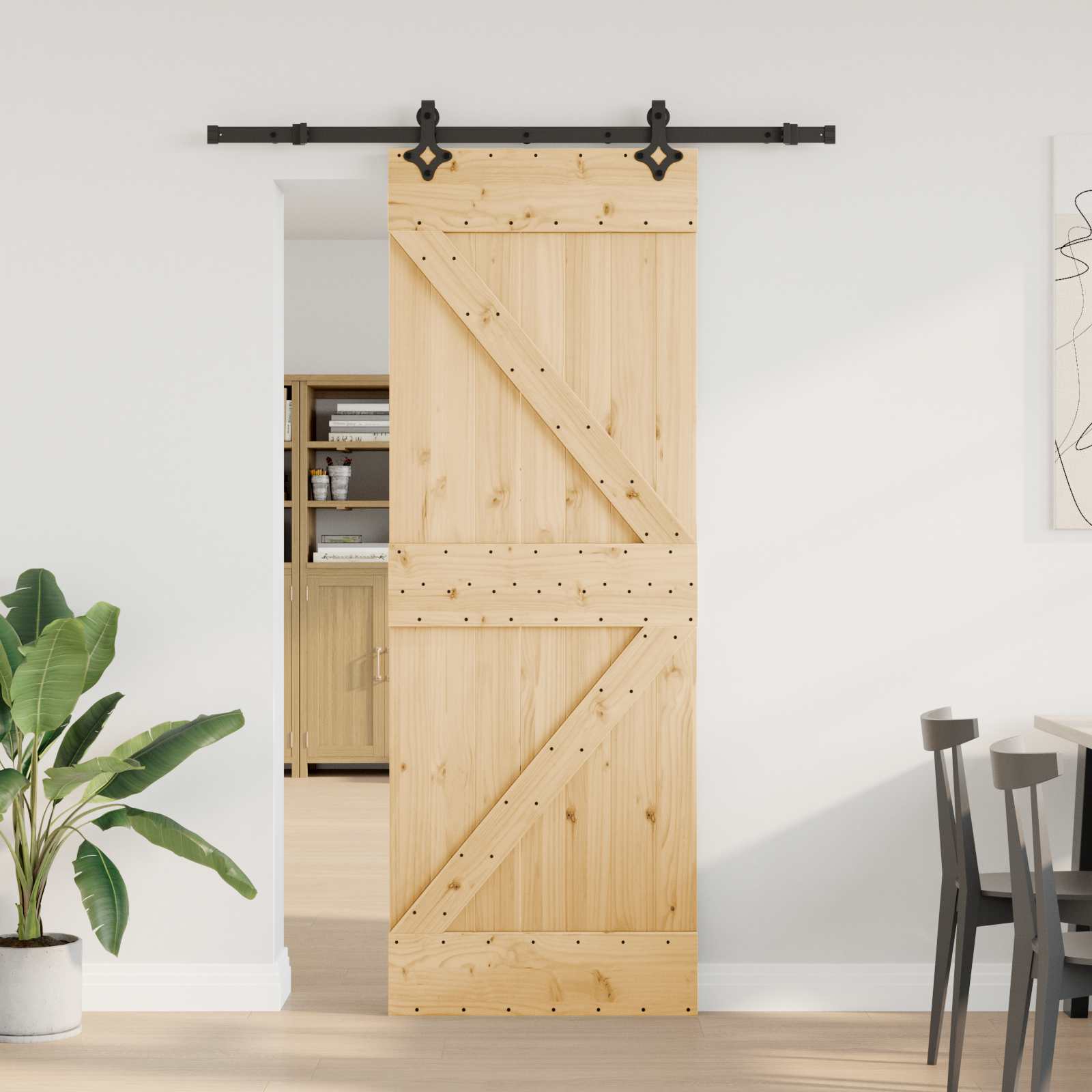 Libisev uks NARVIK 70 x 210 cm (152,5 cm) Naturaalne ja must
