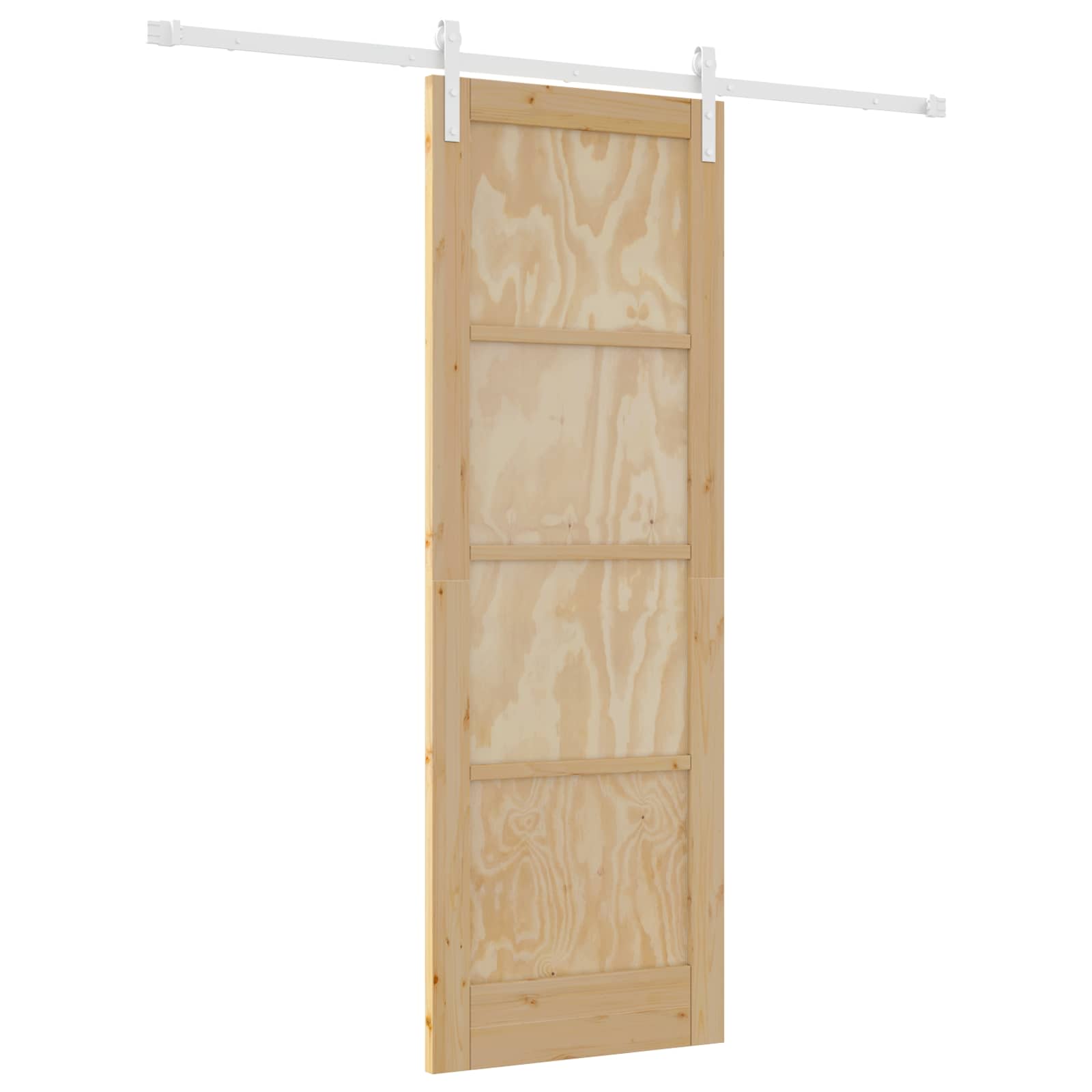 Libisev uks 73,5 x 211 cm Toekas männipuit Looduslik ja Valge