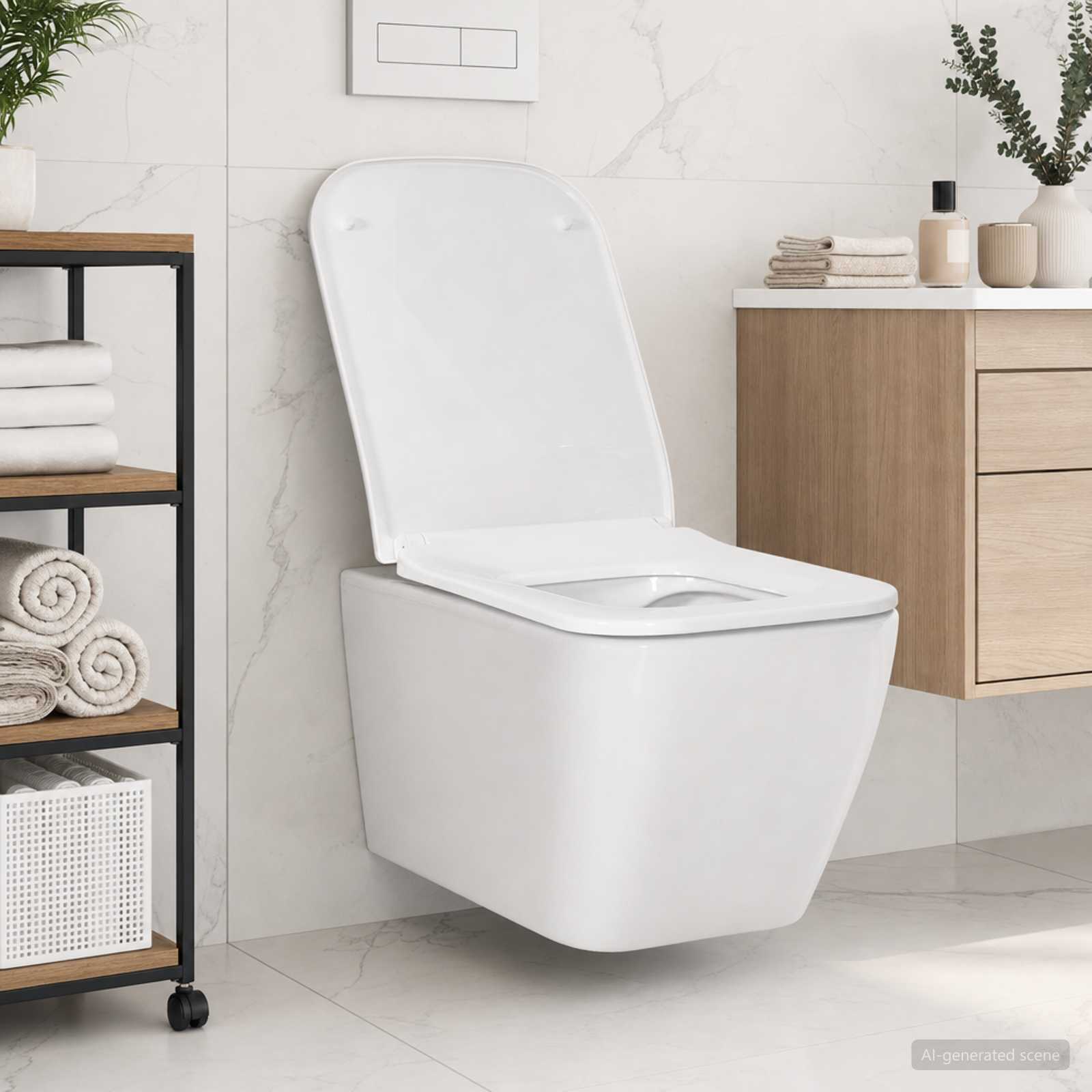 Seinapealne WC-pott Keraamiline Valge