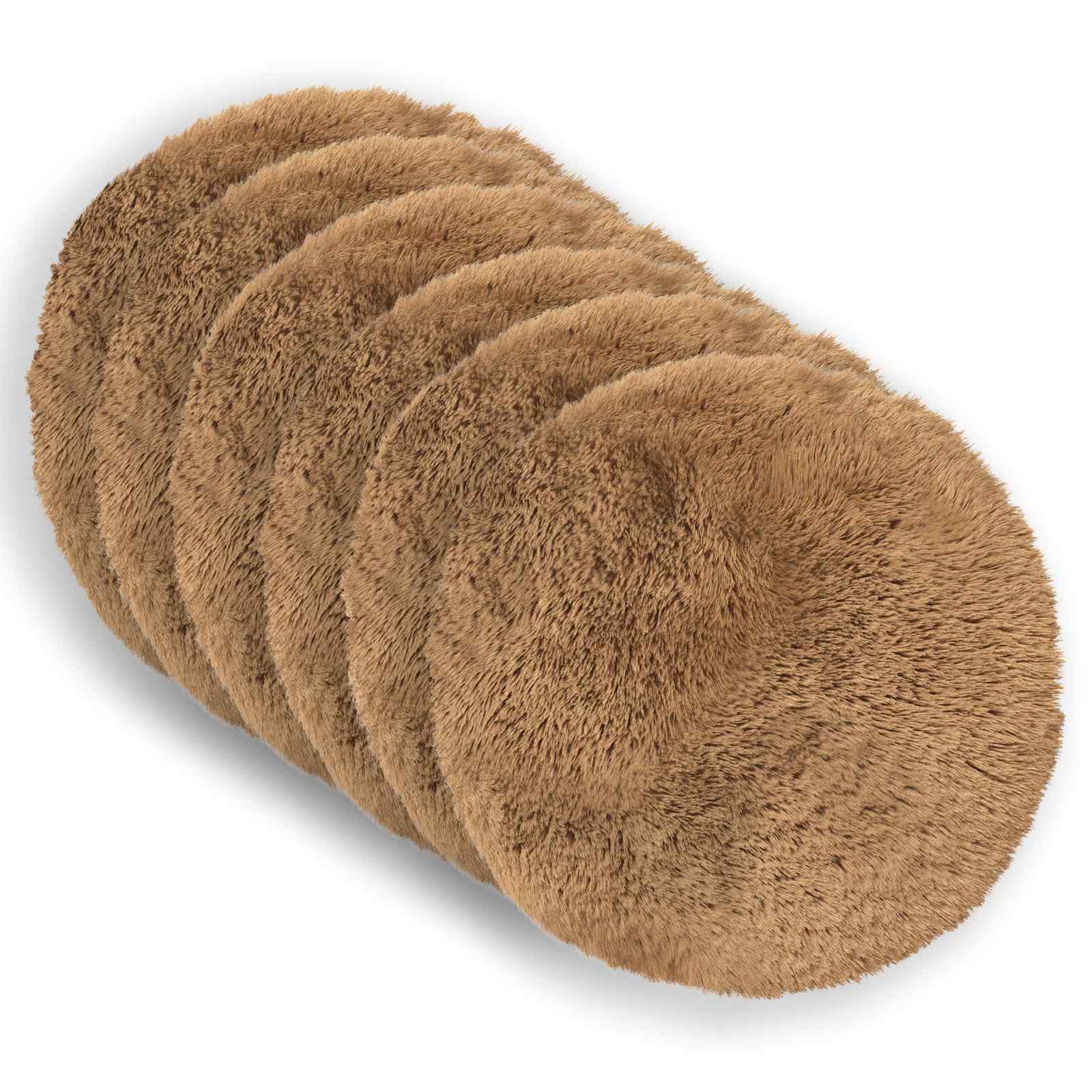 Padi 6 tk HEERLEN Pruunikashall Ø 60 cm PV Fliis