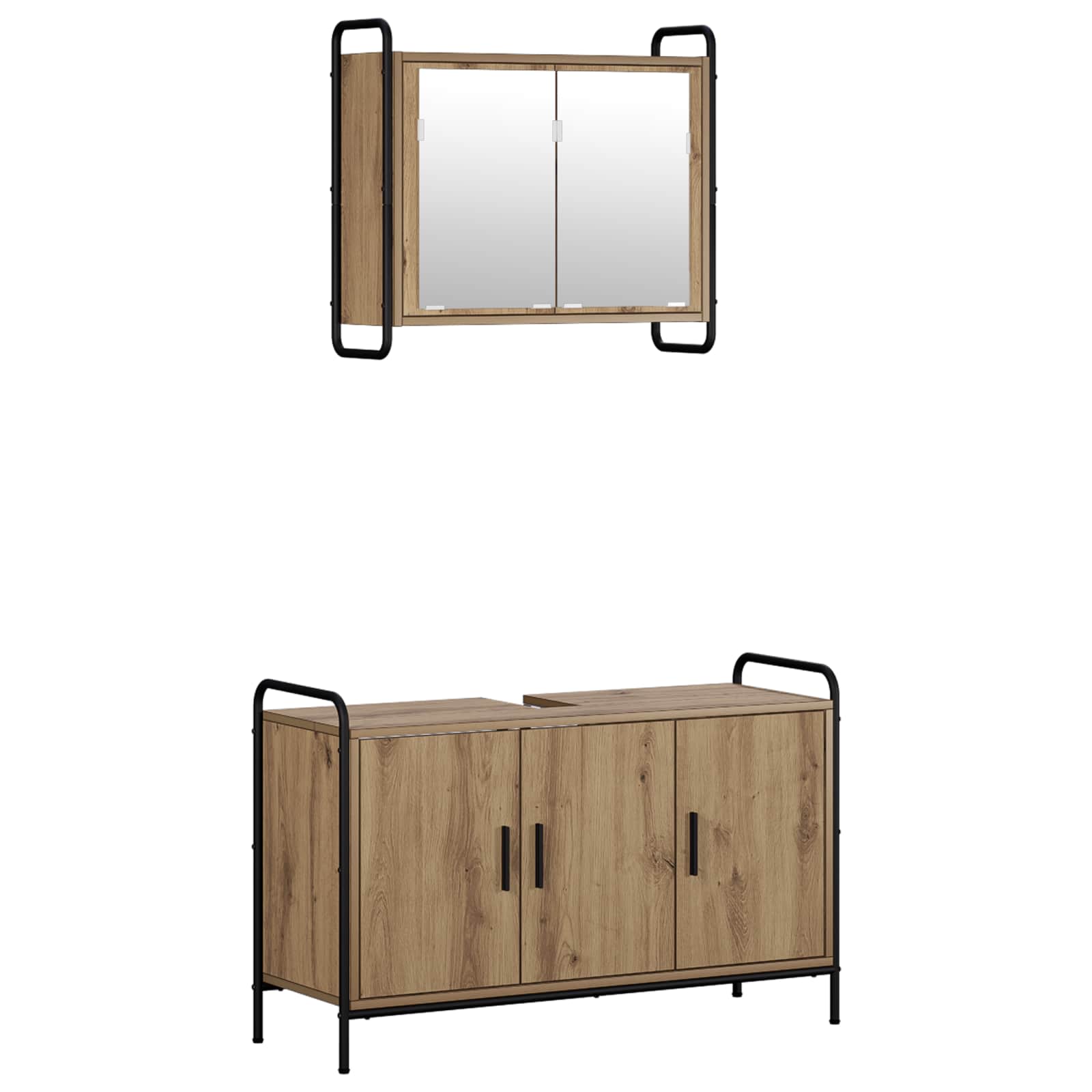 Vannitoa kapikomplekt 2 tk Artisan tamm 65,5 x 34 x 61 cm