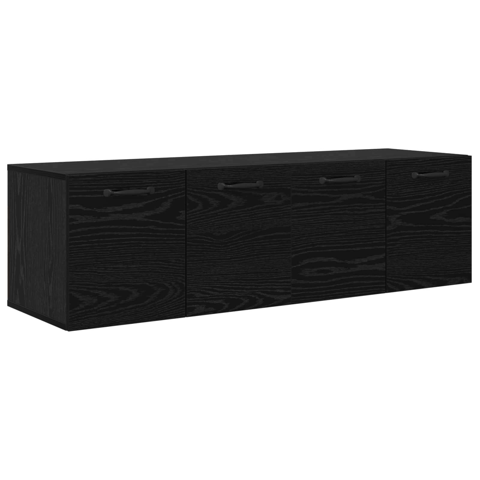 Seinekapp 2 tk 120 x 36.5 x 35 cm Tehispuit Must tamm