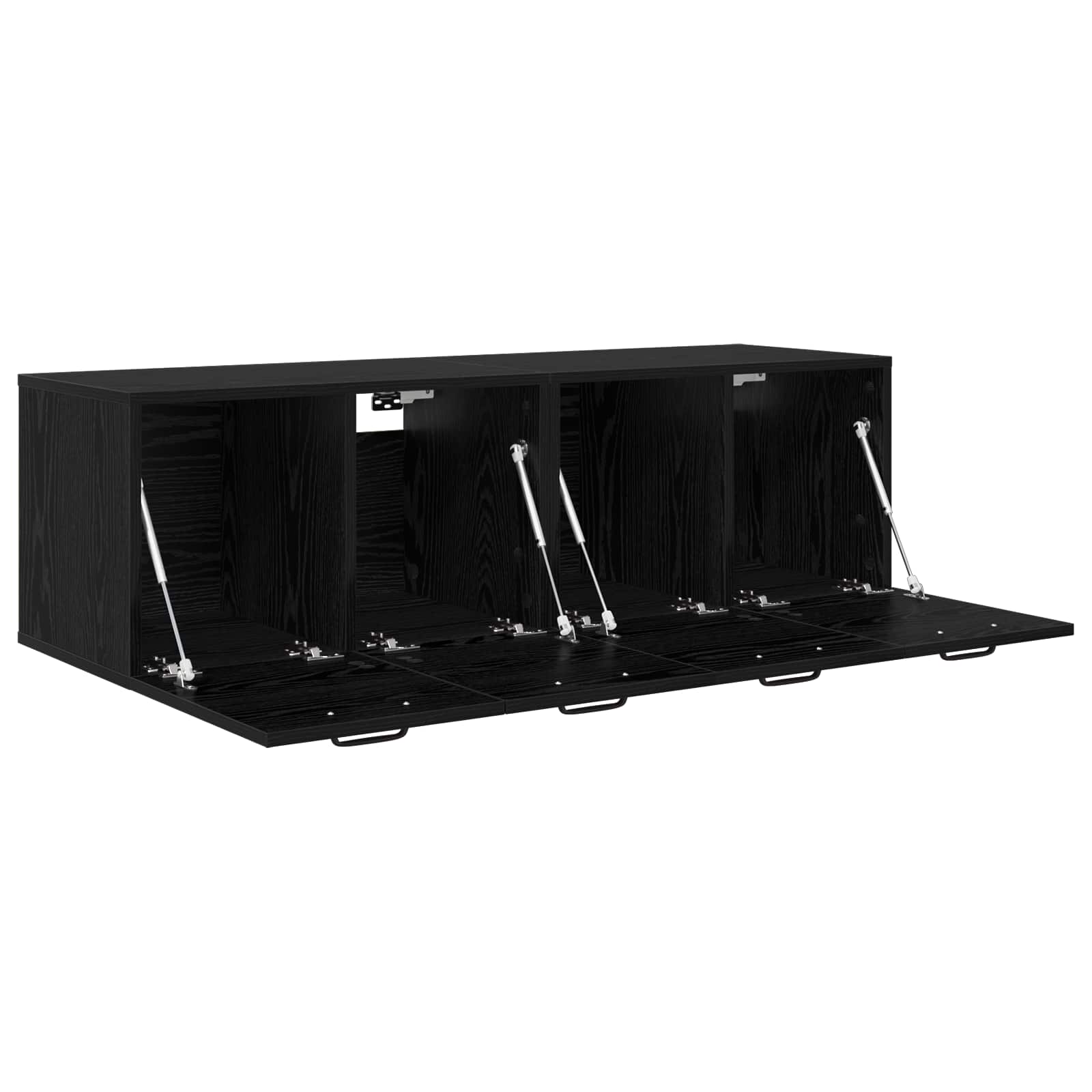 Seinekapp 2 tk 120 x 36.5 x 35 cm Tehispuit Must tamm