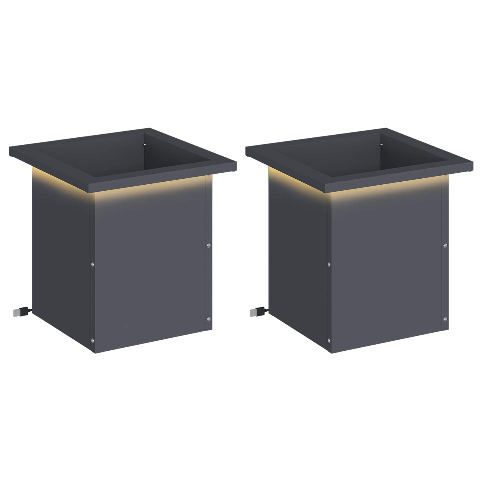 LED-valgustusega lillekast 2 tk Antriit 30 x 30 x 30 cm Teras