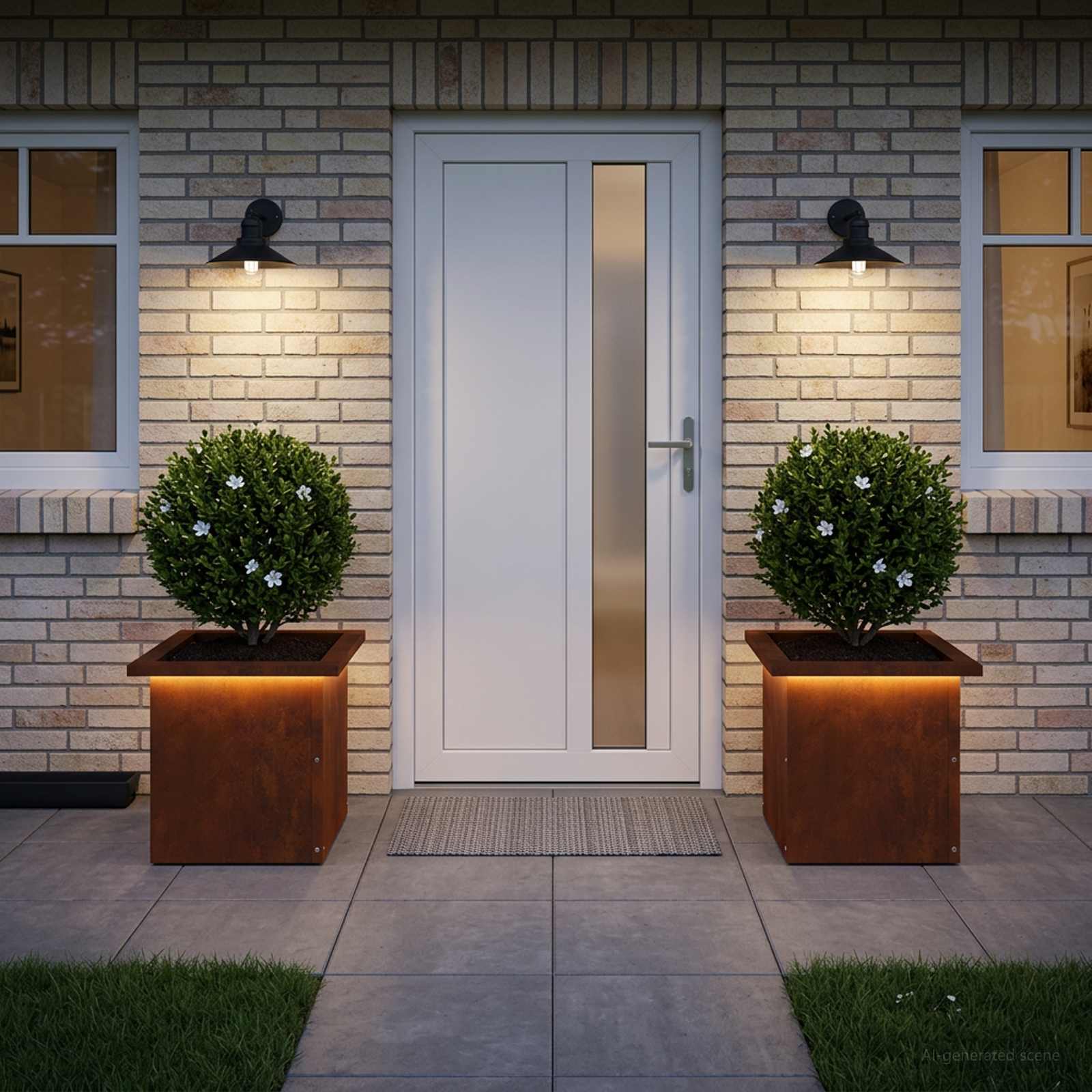LED-valgustusega lillekast 2 tk Rooste 30 x 30 x 30 cm