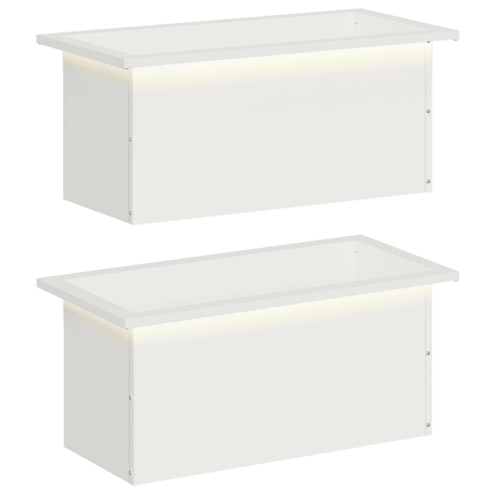 LED-valgustusega lillekast 2 tk Valge 30 x 60 x 30 cm Teras