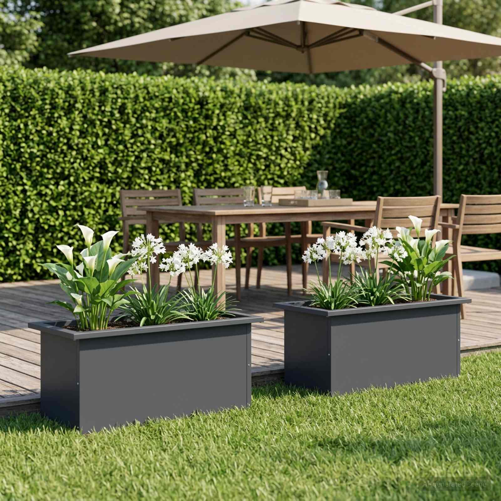 LED-valgustusega lillekast 2 tk Antriit 30 x 60 x 30 cm Teras