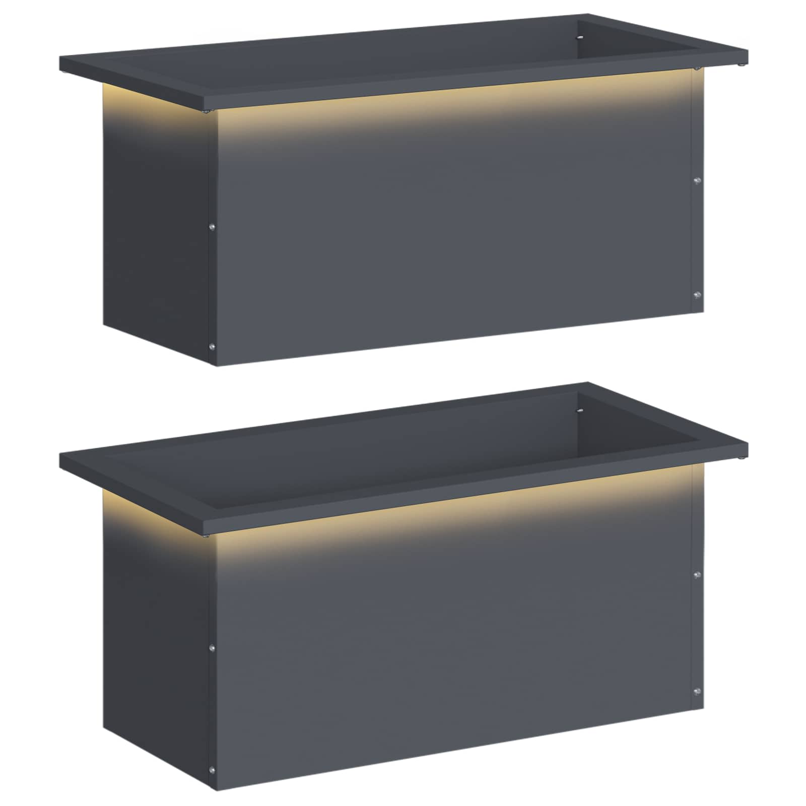 LED-valgustusega lillekast 2 tk Antriit 30 x 60 x 30 cm Teras