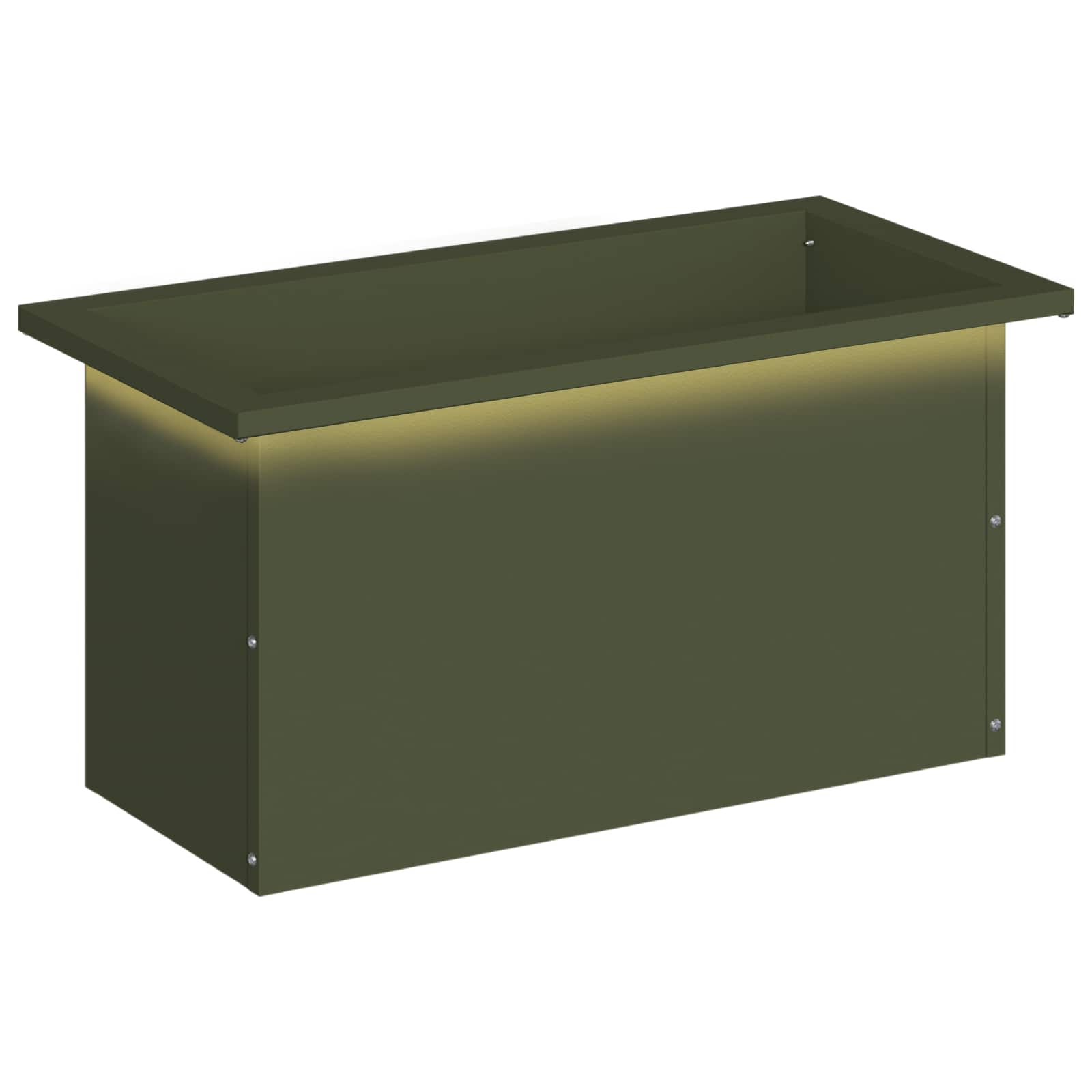 LED-valgustusega lillekast Oliiviroheline 30 x 60 x 30 cm Teras