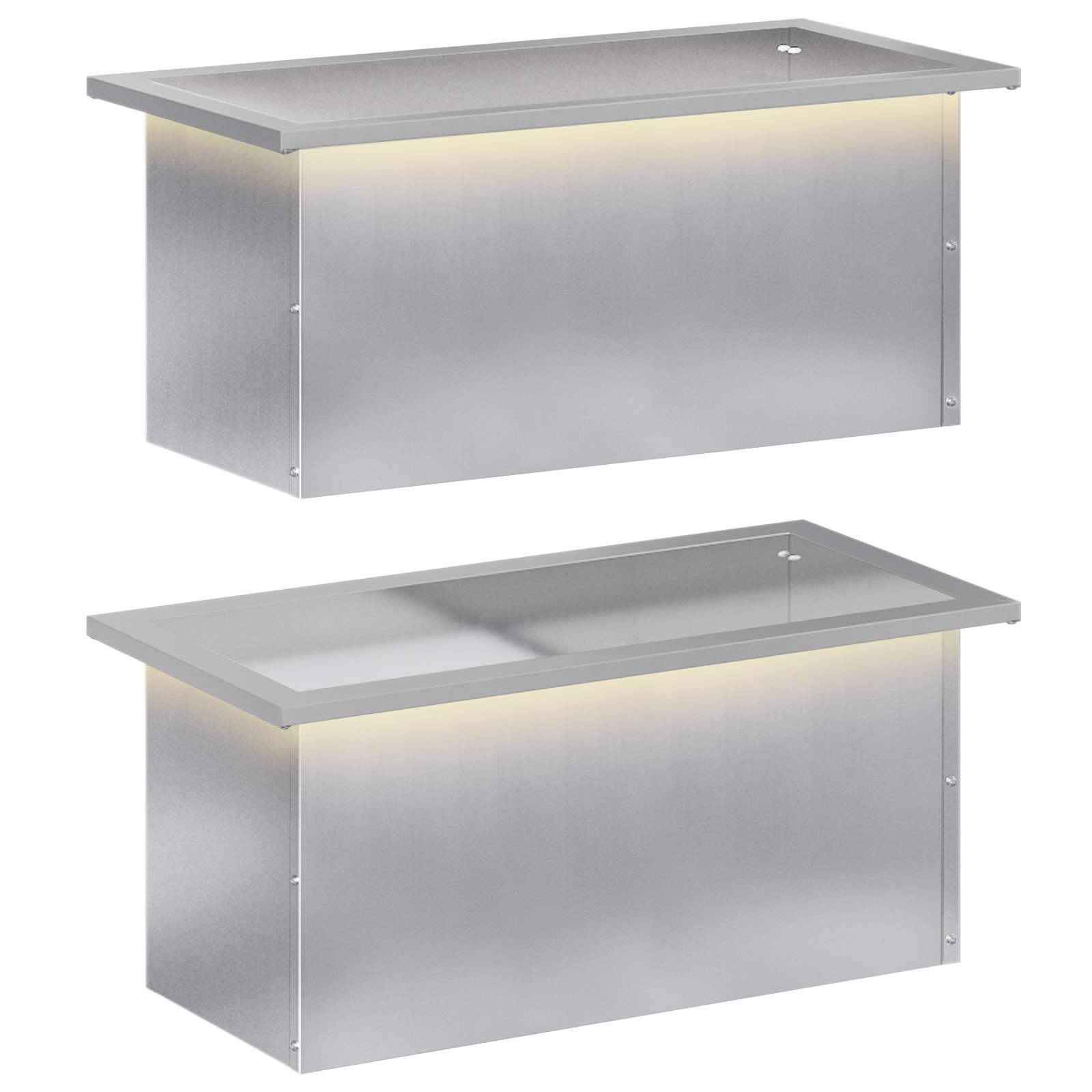 LED-valgustusega lillekast 2 tk Hõbedane 30 x 60 x 30 cm