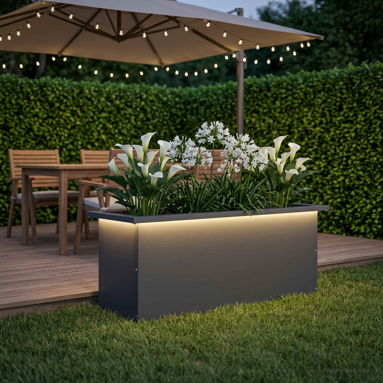LED-valgustusega lillekast Antriit 30 x 80 x 30 cm Teras