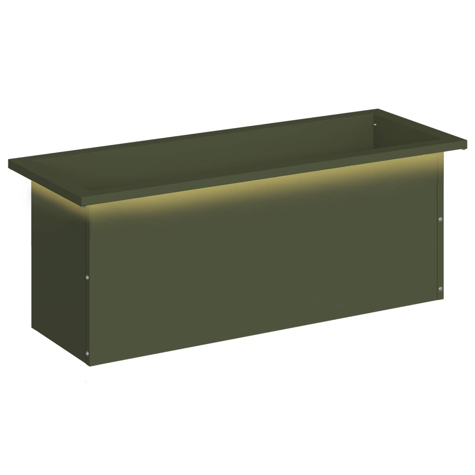 LED-valgustusega lillekast Oliiviroheline 30 x 80 x 30 cm Teras